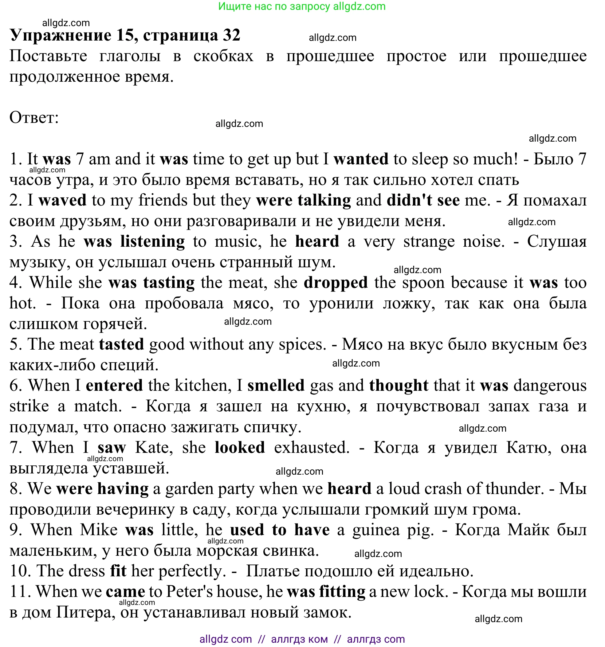 Английский язык (english), 8 класс Грамматический тренажёр, автор: Тимофеева Светлана Леонидовна, издательство Просвещение, Москва, 2024, бирюзового цвета, страница 32, номер 15, Решение 1 (2024-2027)