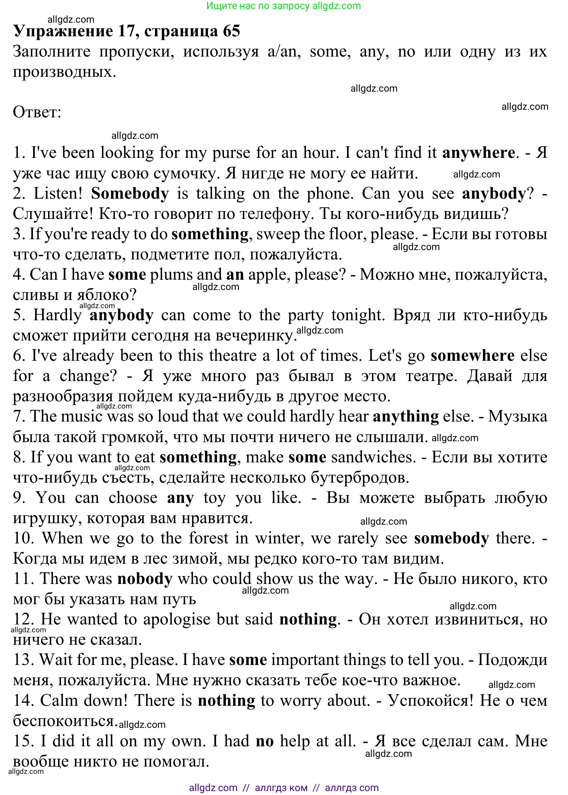 Английский язык (english), 8 класс Грамматический тренажёр, автор: Тимофеева Светлана Леонидовна, издательство Просвещение, Москва, 2024, бирюзового цвета, страница 65, номер 17, Решение 1 (2024-2027)