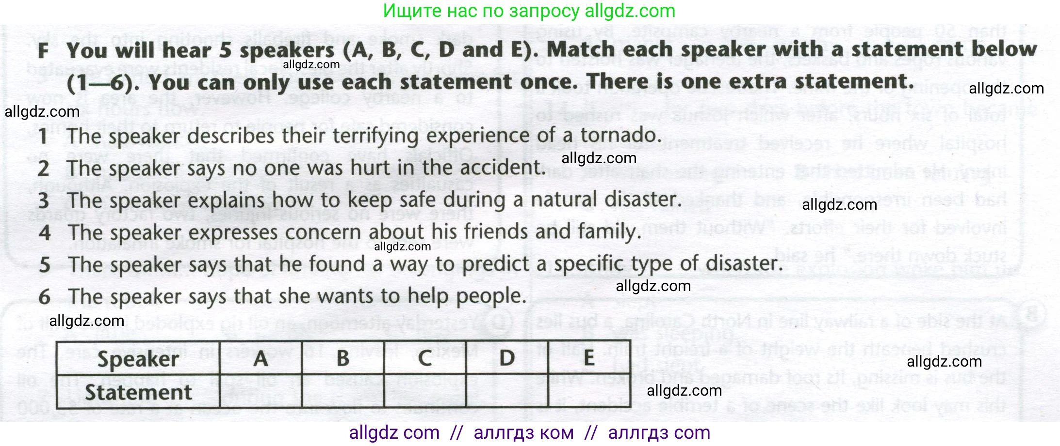 Английский язык (english), 8 класс контрольные задания (test booklet), авторы: Баранова Ксения Михайловна (Baranova Ksenia), Дули Дженни (Dooley Jenny), Мильруд Радислав Петрович (Millrood Radislav), Эванс Вирджиния (Evans Virginia), издательство Просвещение, Москва, 2024, серого цвета, страница 6, номер F, Условие