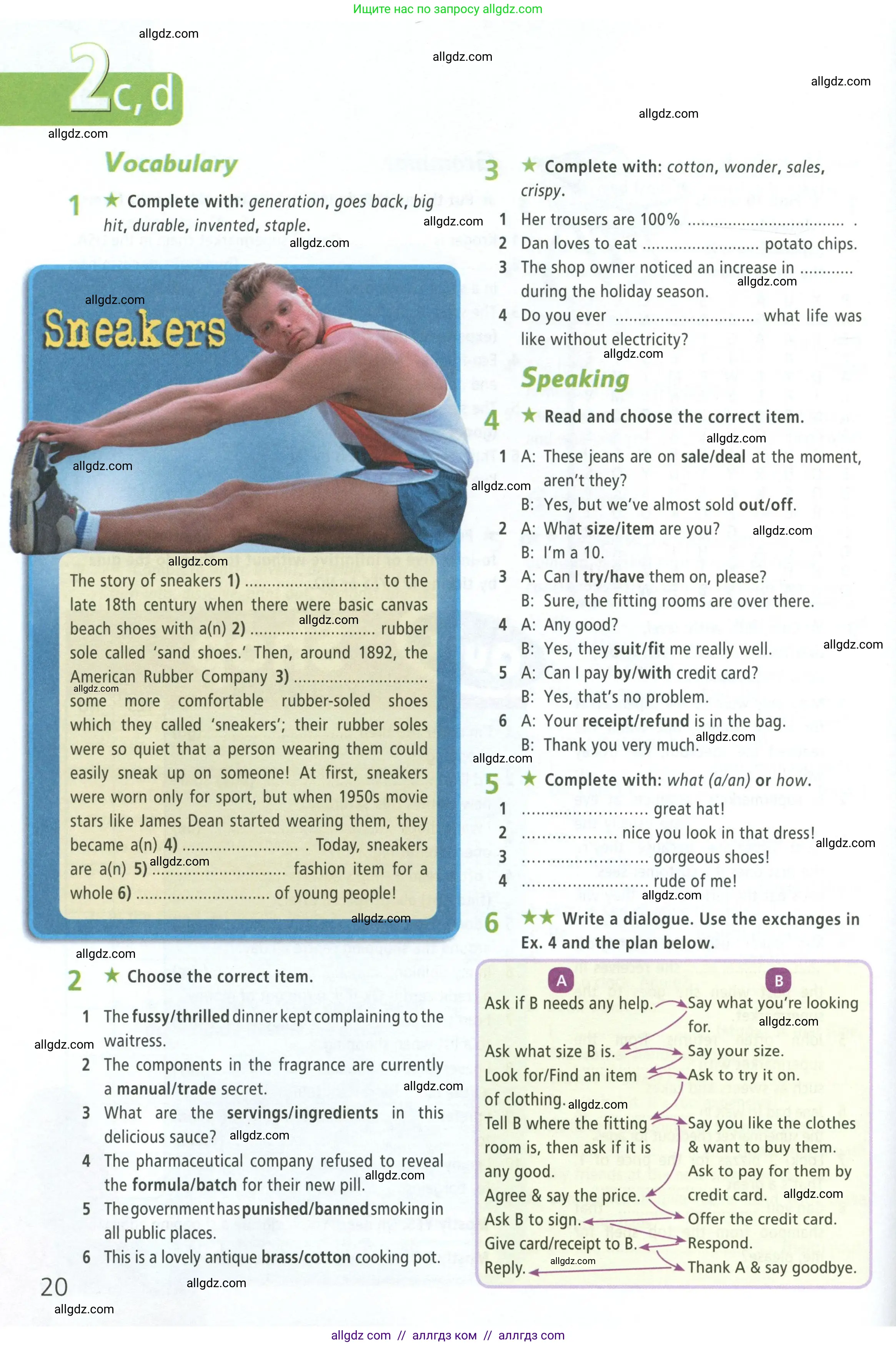 Английский язык (english), 8 класс Рабочая тетрадь (workbook), авторы: Баранова Ксения Михайловна (Baranova Ksenia), Дули Дженни (Dooley Jenny), Копылова Виктория Викторовна (Kopylova Victoria), Мильруд Радислав Петрович (Millrood Radislav), Эванс Вирджиния (Evans Virginia), издательство Просвещение, Москва, 2023, белого цвета, страница 20