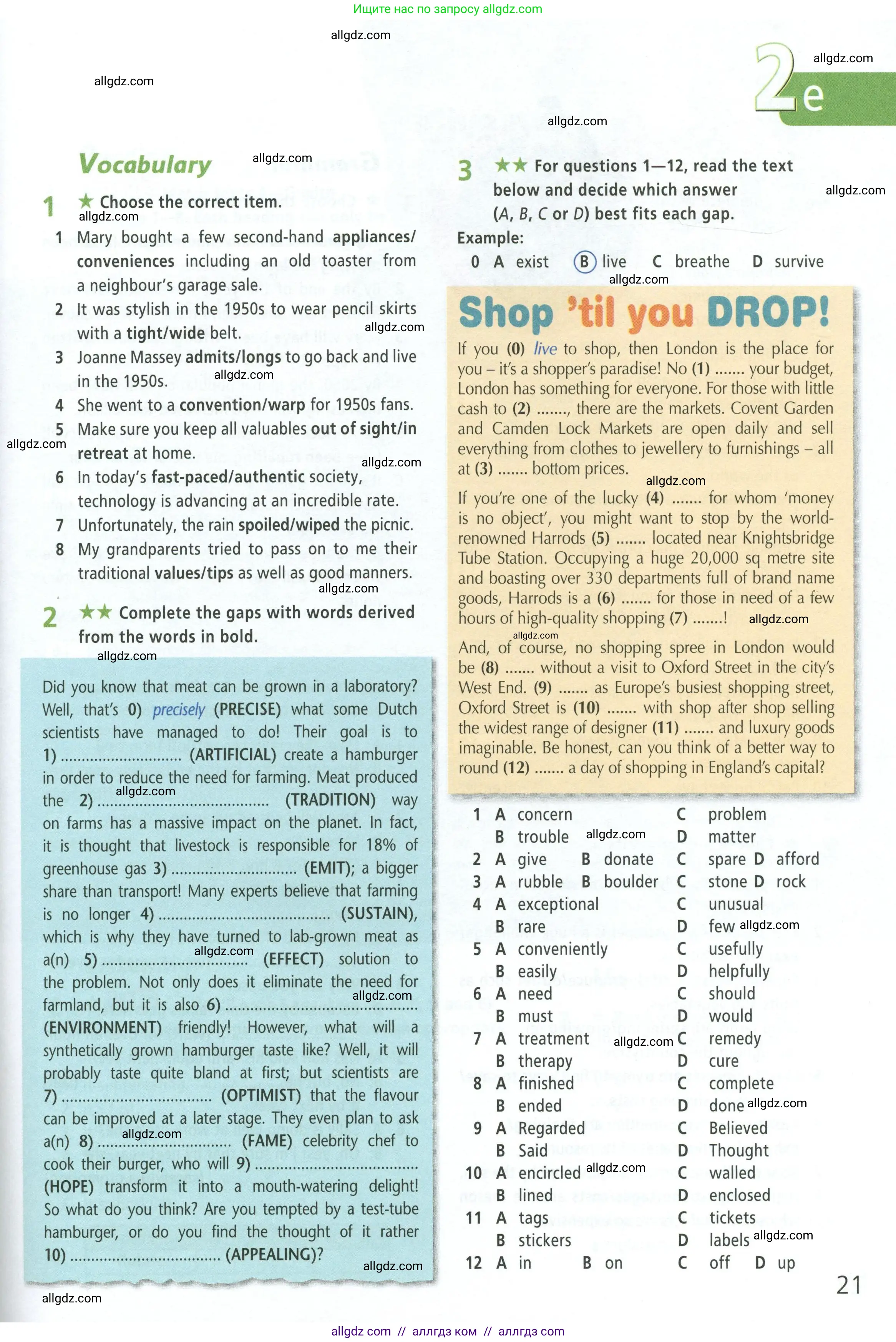 Английский язык (english), 8 класс Рабочая тетрадь (workbook), авторы: Баранова Ксения Михайловна (Baranova Ksenia), Дули Дженни (Dooley Jenny), Копылова Виктория Викторовна (Kopylova Victoria), Мильруд Радислав Петрович (Millrood Radislav), Эванс Вирджиния (Evans Virginia), издательство Просвещение, Москва, 2023, белого цвета, страница 21