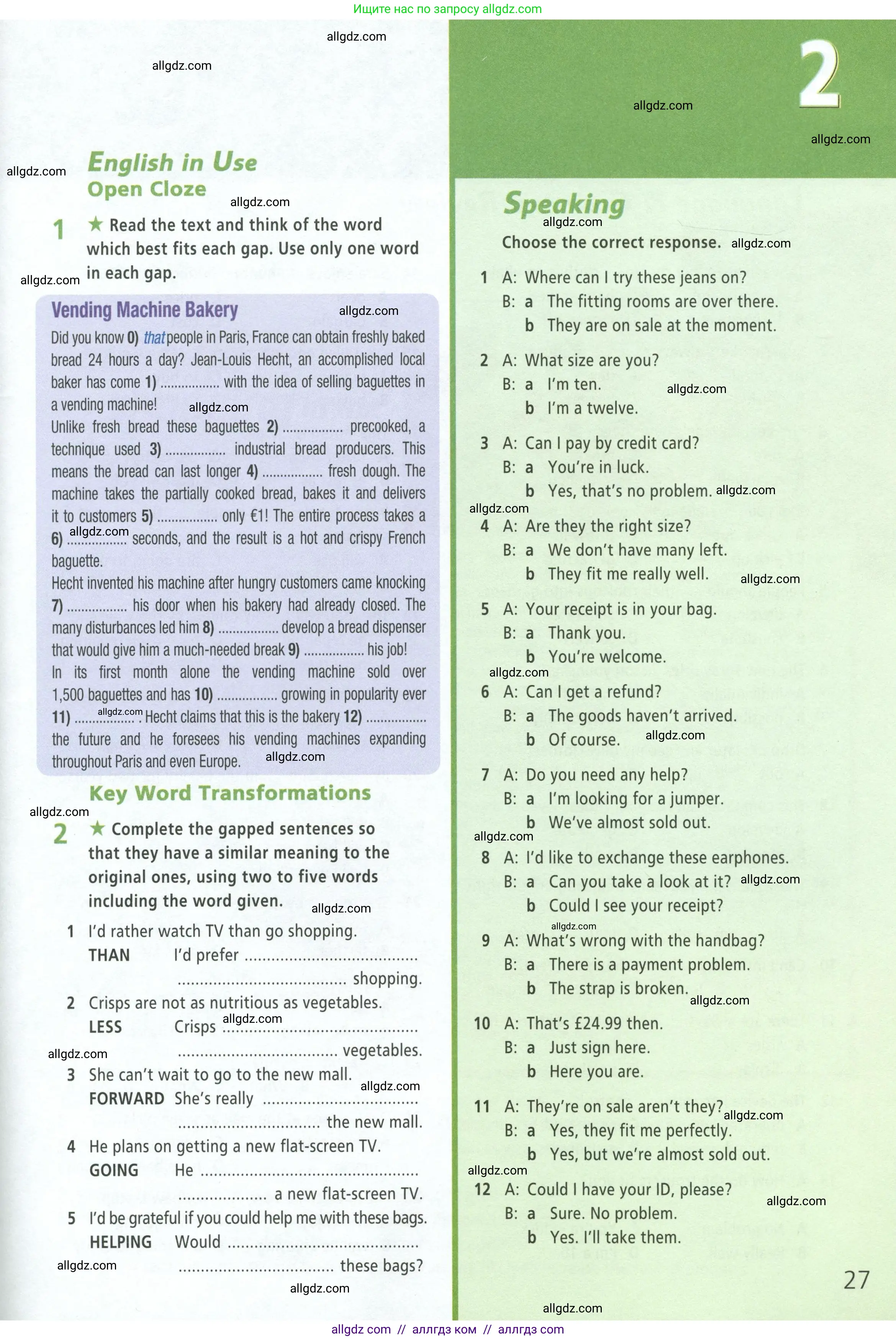 Английский язык (english), 8 класс Рабочая тетрадь (workbook), авторы: Баранова Ксения Михайловна (Baranova Ksenia), Дули Дженни (Dooley Jenny), Копылова Виктория Викторовна (Kopylova Victoria), Мильруд Радислав Петрович (Millrood Radislav), Эванс Вирджиния (Evans Virginia), издательство Просвещение, Москва, 2023, белого цвета, страница 27