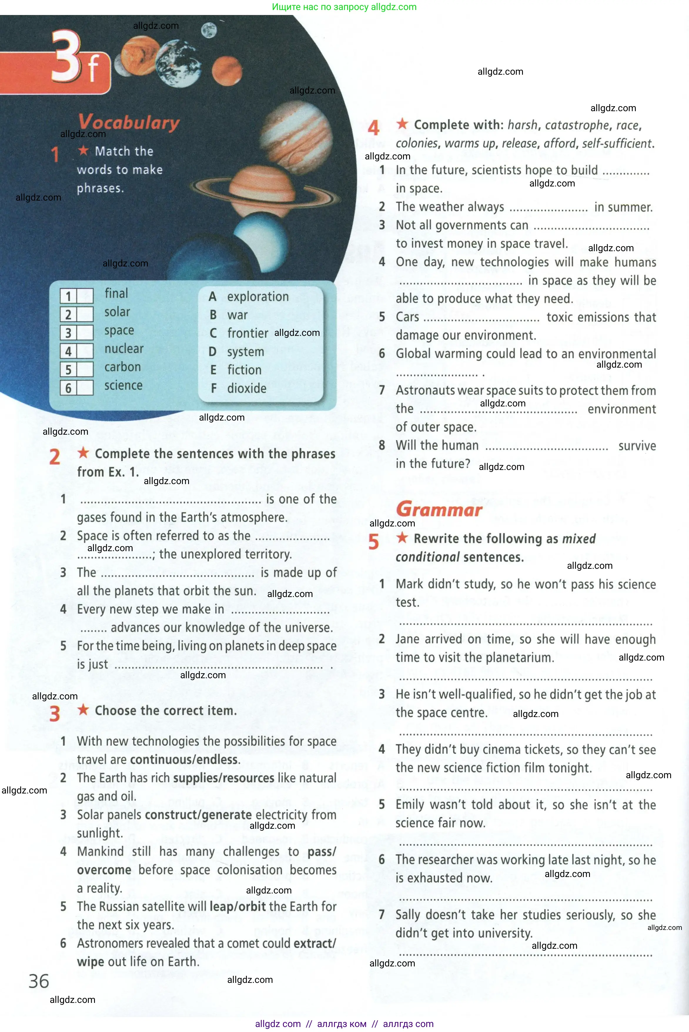 Английский язык (english), 8 класс Рабочая тетрадь (workbook), авторы: Баранова Ксения Михайловна (Baranova Ksenia), Дули Дженни (Dooley Jenny), Копылова Виктория Викторовна (Kopylova Victoria), Мильруд Радислав Петрович (Millrood Radislav), Эванс Вирджиния (Evans Virginia), издательство Просвещение, Москва, 2023, белого цвета, страница 36