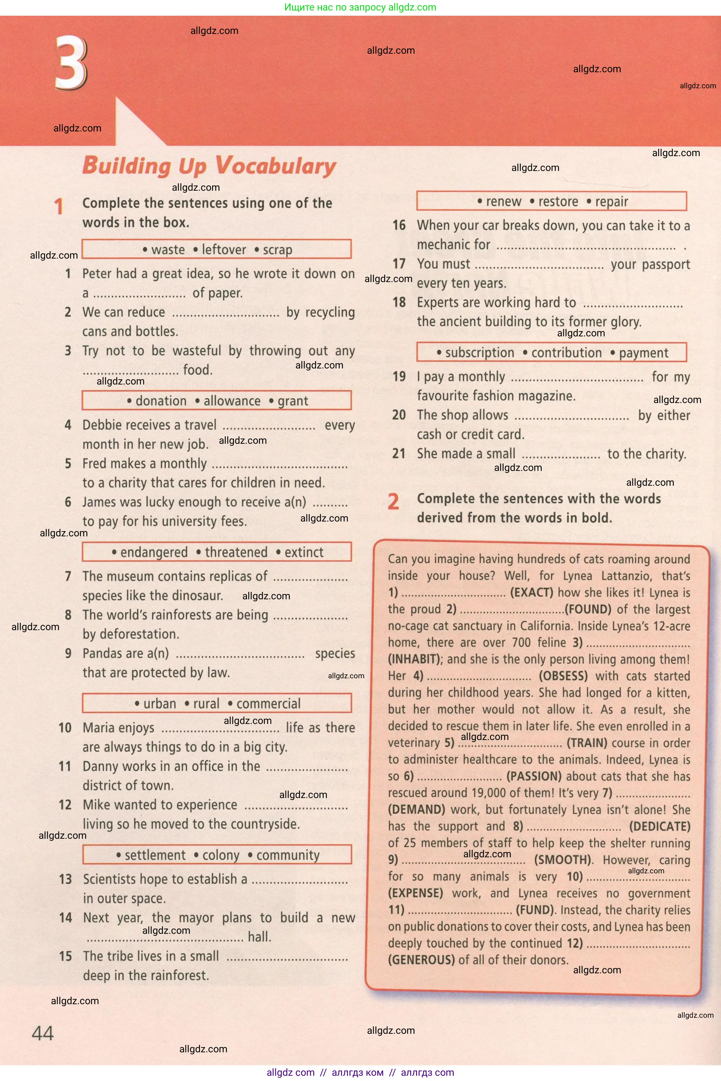 Английский язык (english), 8 класс Рабочая тетрадь (workbook), авторы: Баранова Ксения Михайловна (Baranova Ksenia), Дули Дженни (Dooley Jenny), Копылова Виктория Викторовна (Kopylova Victoria), Мильруд Радислав Петрович (Millrood Radislav), Эванс Вирджиния (Evans Virginia), издательство Просвещение, Москва, 2023, белого цвета, страница 44