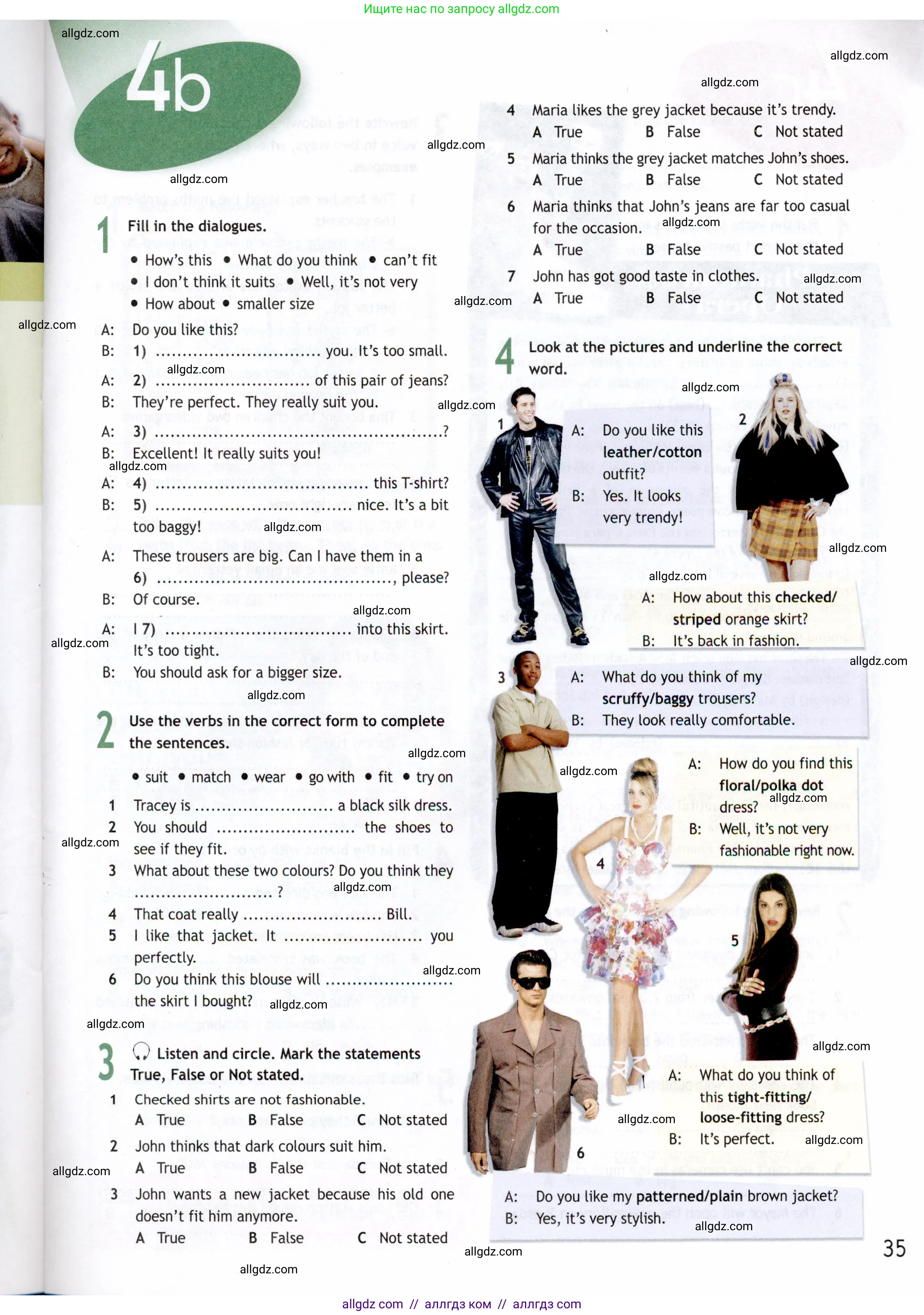 Английский язык (english), 8 класс Рабочая тетрадь (workbook), авторы: Ваулина Юлия Евгеньевна (Vaulina Julia), Дули Дженни (Dooley Jenny), Подоляко Ольга Евгеньевна (Podolyako Olga), Эванс Вирджиния (Evans Virginia), издательство Просвещение, Москва, 2023, бирюзового цвета, страница 35