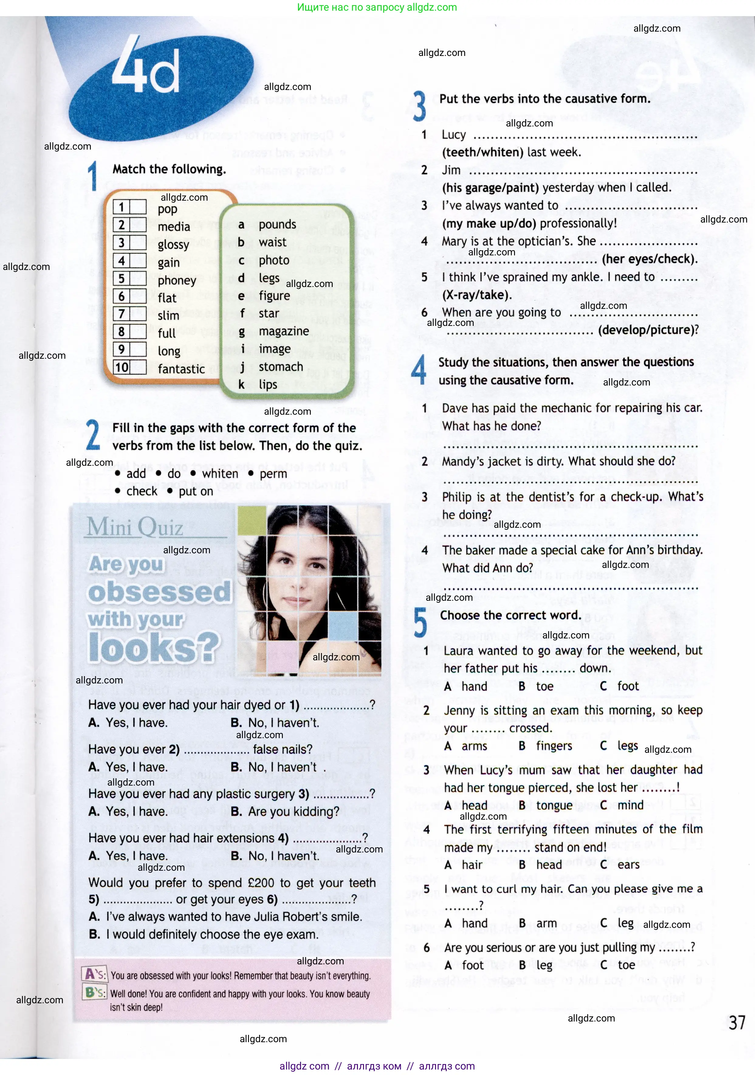 Английский язык (english), 8 класс Рабочая тетрадь (workbook), авторы: Ваулина Юлия Евгеньевна (Vaulina Julia), Дули Дженни (Dooley Jenny), Подоляко Ольга Евгеньевна (Podolyako Olga), Эванс Вирджиния (Evans Virginia), издательство Просвещение, Москва, 2023, бирюзового цвета, страница 37