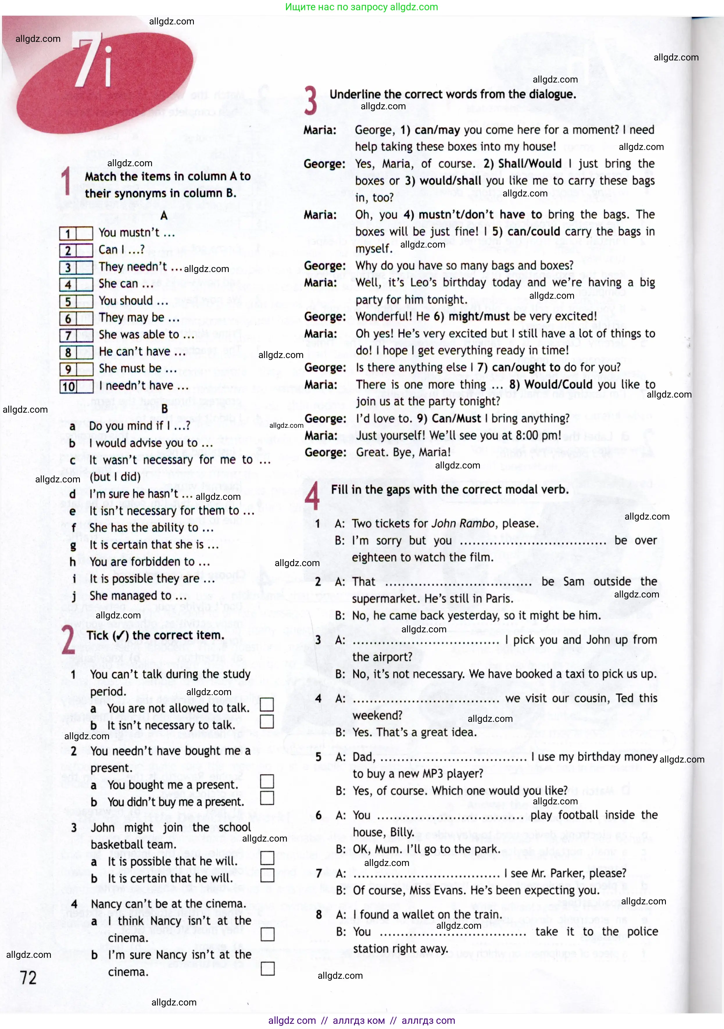 Английский язык (english), 8 класс Рабочая тетрадь (workbook), авторы: Ваулина Юлия Евгеньевна (Vaulina Julia), Дули Дженни (Dooley Jenny), Подоляко Ольга Евгеньевна (Podolyako Olga), Эванс Вирджиния (Evans Virginia), издательство Просвещение, Москва, 2023, бирюзового цвета, страница 72