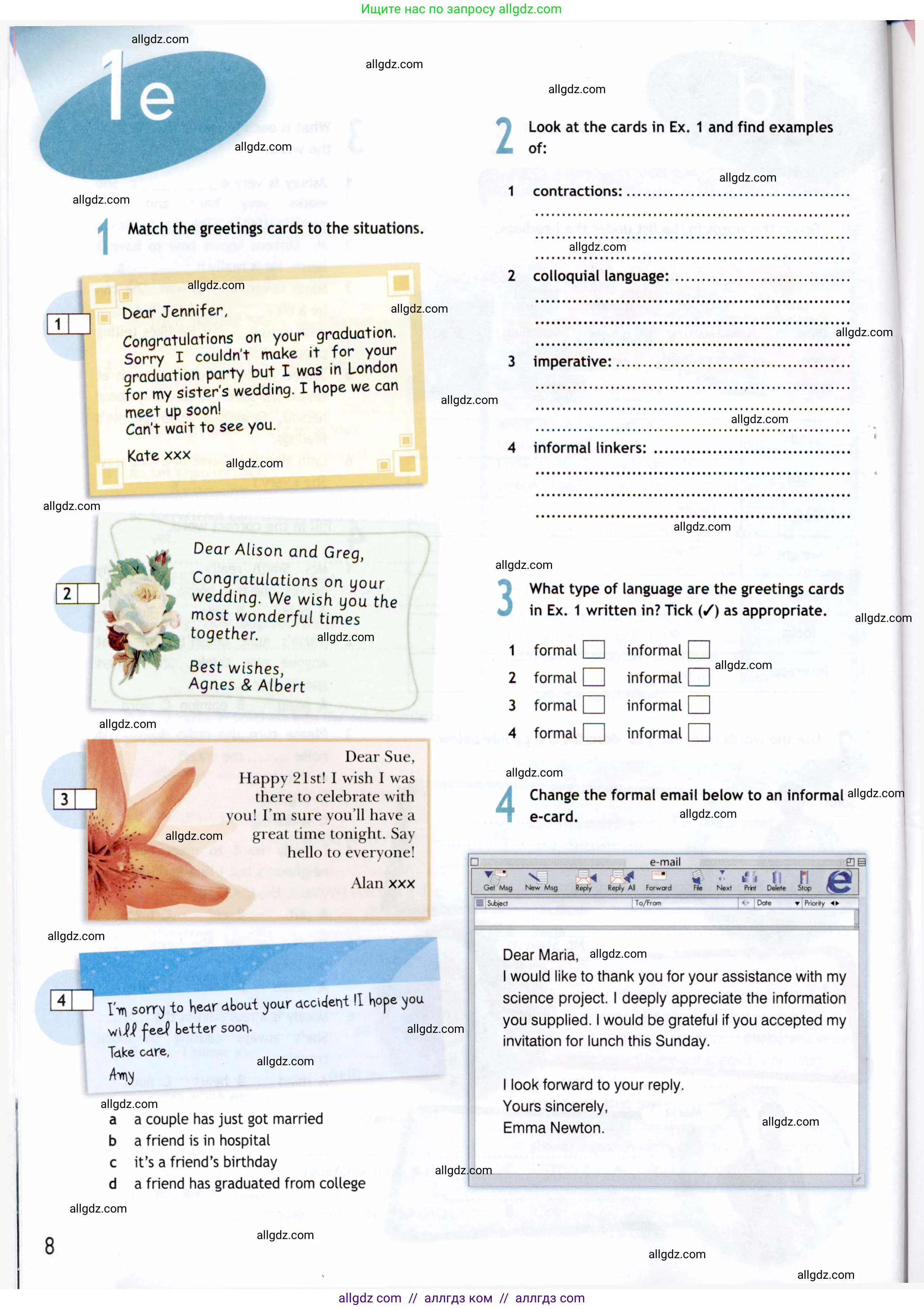 Английский язык (english), 8 класс Рабочая тетрадь (workbook), авторы: Ваулина Юлия Евгеньевна (Vaulina Julia), Дули Дженни (Dooley Jenny), Подоляко Ольга Евгеньевна (Podolyako Olga), Эванс Вирджиния (Evans Virginia), издательство Просвещение, Москва, 2023, бирюзового цвета, страница 8