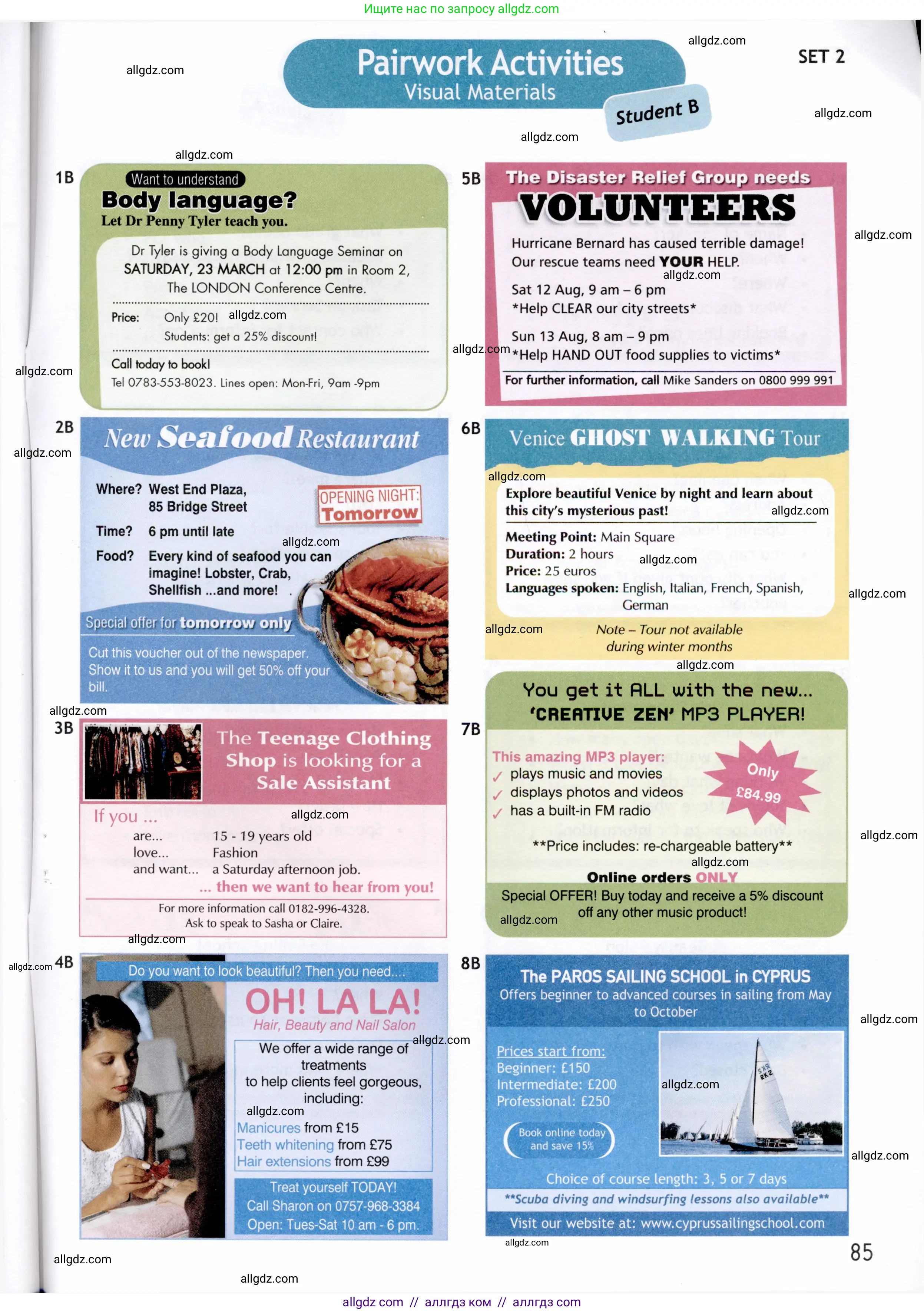 Английский язык (english), 8 класс Рабочая тетрадь (workbook), авторы: Ваулина Юлия Евгеньевна (Vaulina Julia), Дули Дженни (Dooley Jenny), Подоляко Ольга Евгеньевна (Podolyako Olga), Эванс Вирджиния (Evans Virginia), издательство Просвещение, Москва, 2023, бирюзового цвета, страница 85