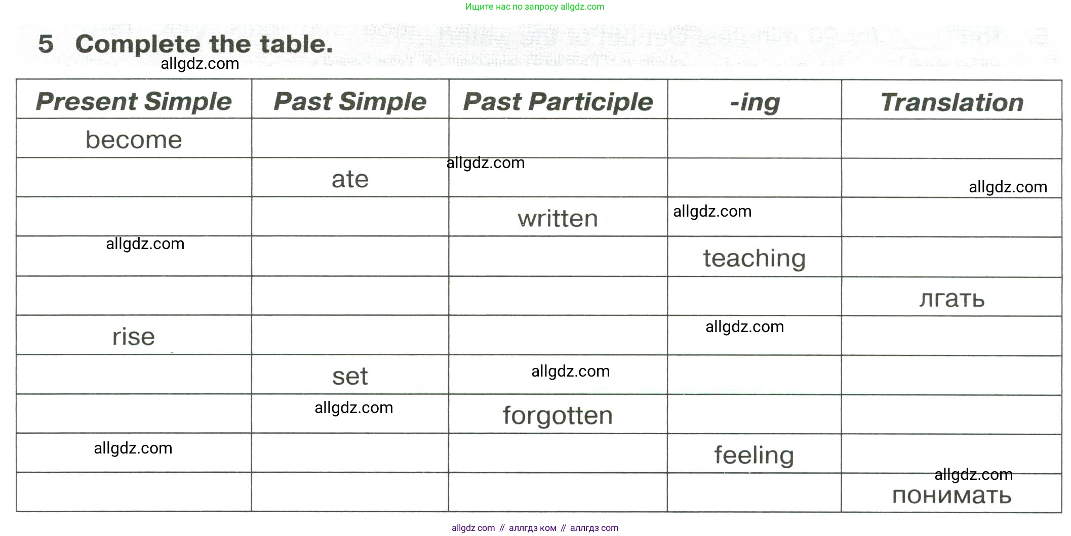 Английский язык (english), 8 класс сборник грамматических упражнений, авторы: Иняшкин Станислав Геннадьевич, Комиссаров Константин Вячеславович, издательство Просвещение, Москва, 2024, белого цвета, страница 5, номер 5, Условие