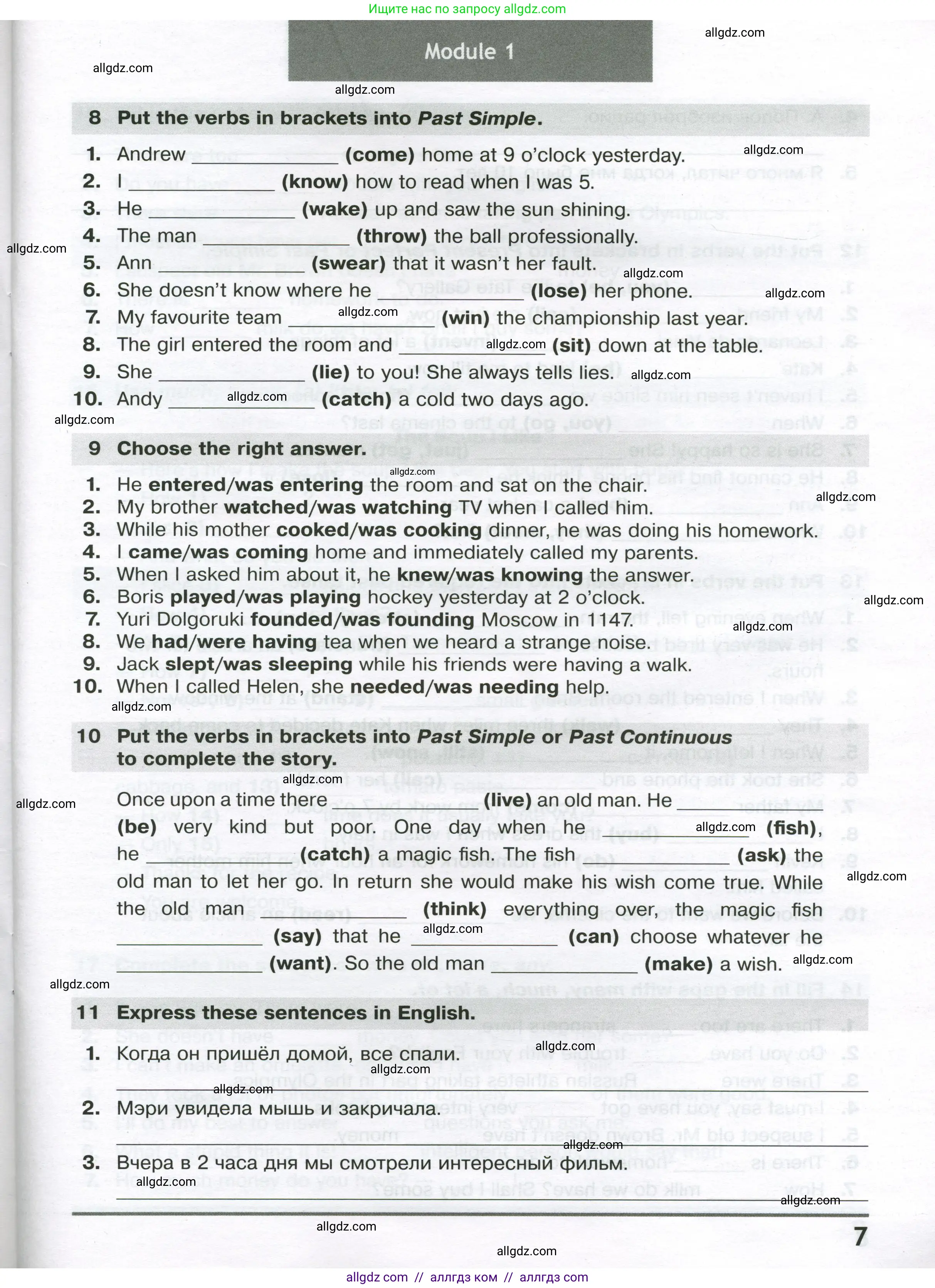 Английский язык (english), 8 класс сборник грамматических упражнений, авторы: Иняшкин Станислав Геннадьевич, Комиссаров Константин Вячеславович, издательство Просвещение, Москва, 2024, белого цвета, страница 7