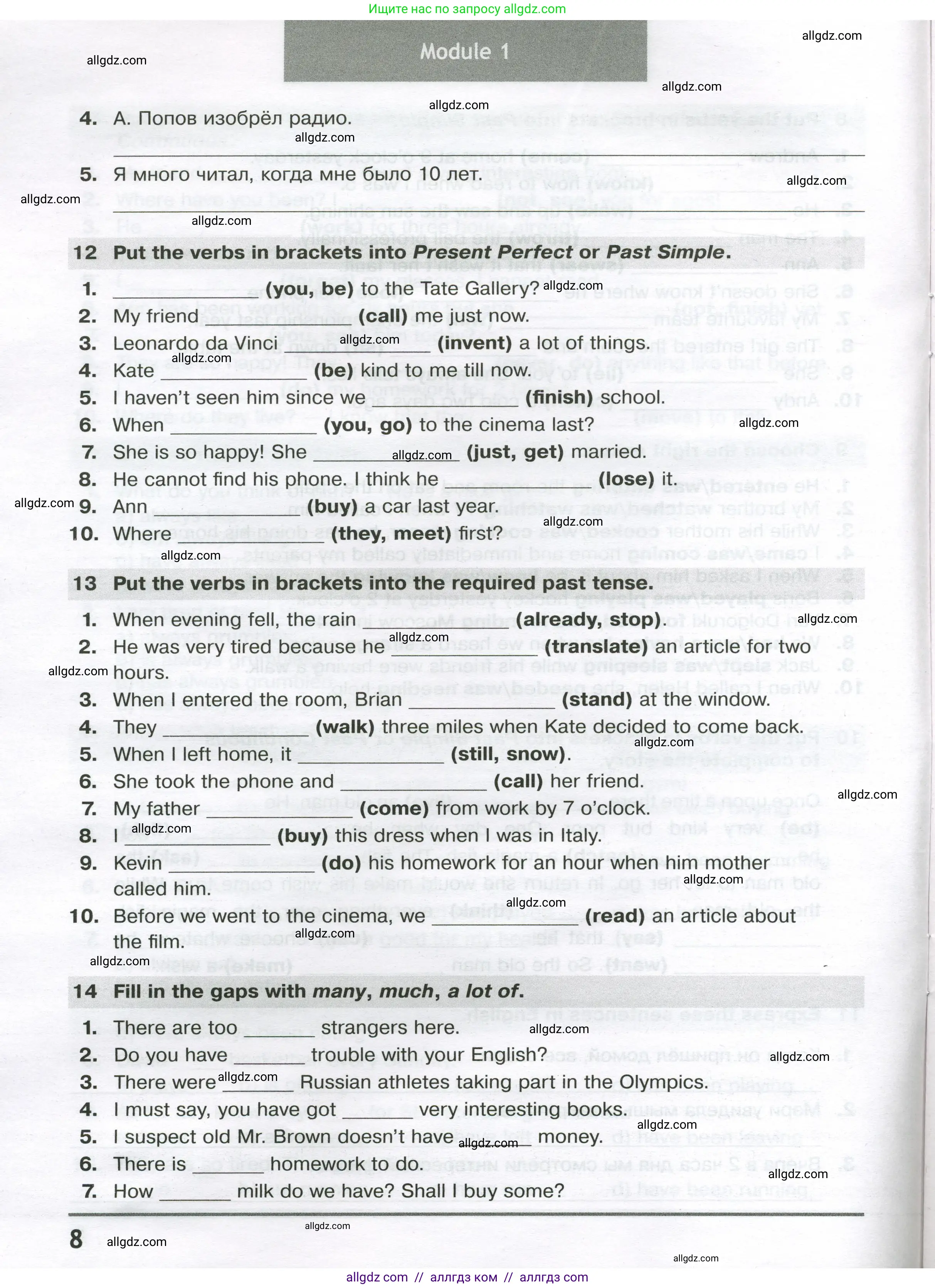 Английский язык (english), 8 класс сборник грамматических упражнений, авторы: Иняшкин Станислав Геннадьевич, Комиссаров Константин Вячеславович, издательство Просвещение, Москва, 2024, белого цвета, страница 8