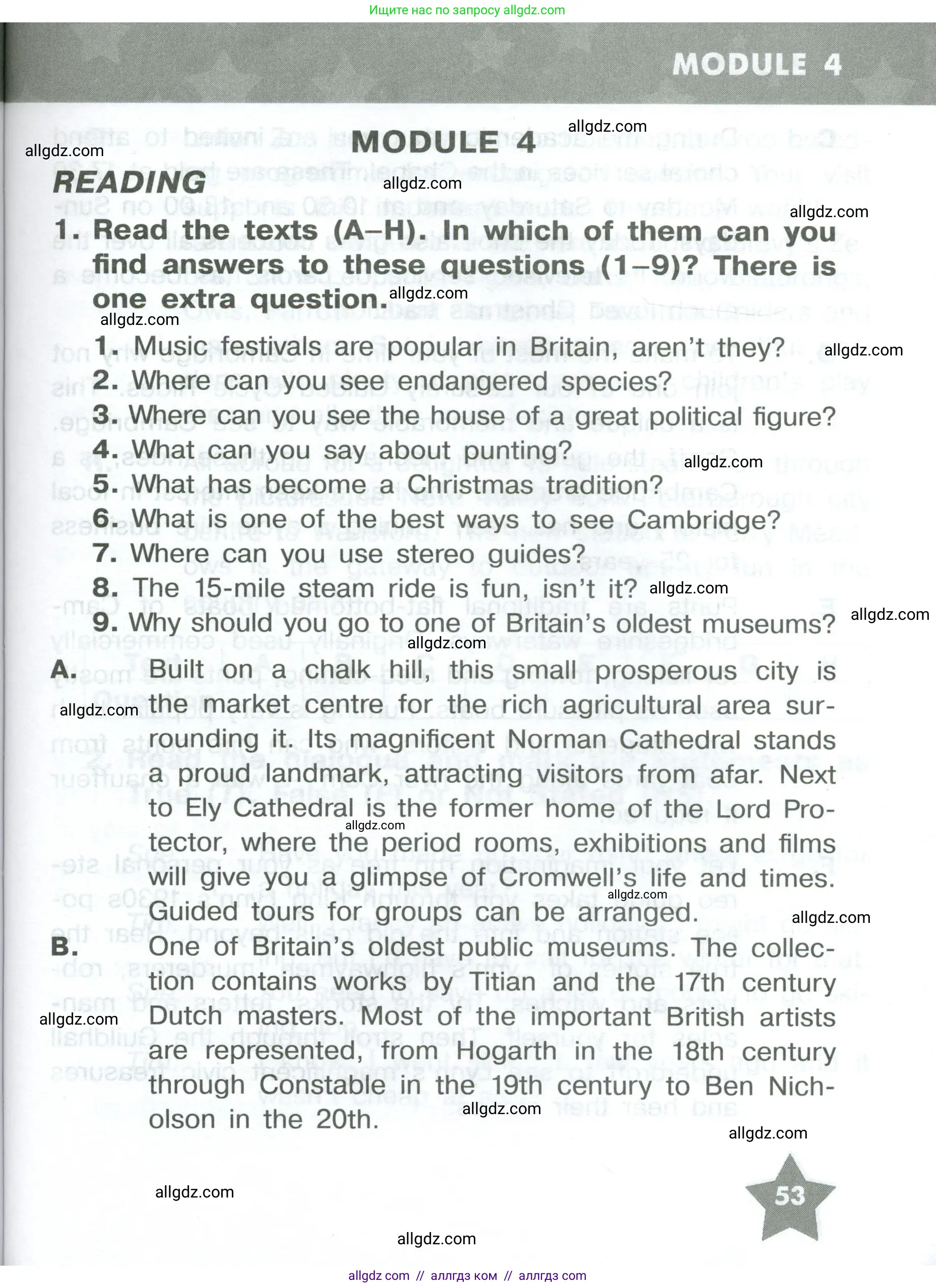 Английский язык (english), 8 класс Тренировочные упражнения в формате ОГЭ (ГИА), авторы: Комиссаров Константин Вячеславович, Кирдяева Ольга Ивановна, издательство Просвещение, Москва, 2024, белого цвета, страница 53
