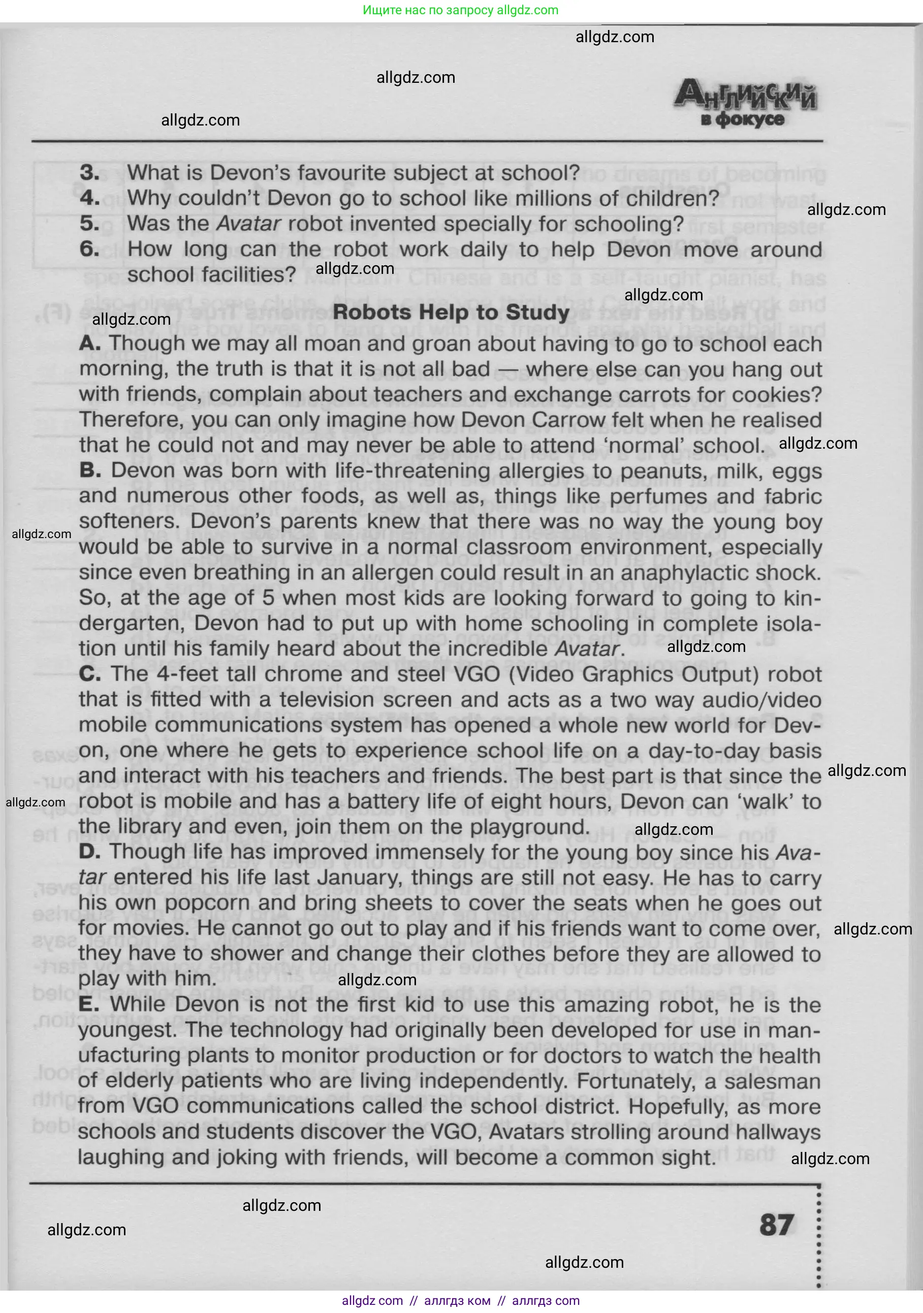 Английский язык (english), 8 класс Тренировочные упражнения в формате ОГЭ (ГИА), авторы: Ваулина Юлия Евгеньевна (Vaulina Julia), Подоляко Ольга Евгеньевна (Podolyako Olga), издательство Просвещение, Москва, 2024, бирюзового цвета, страница 87