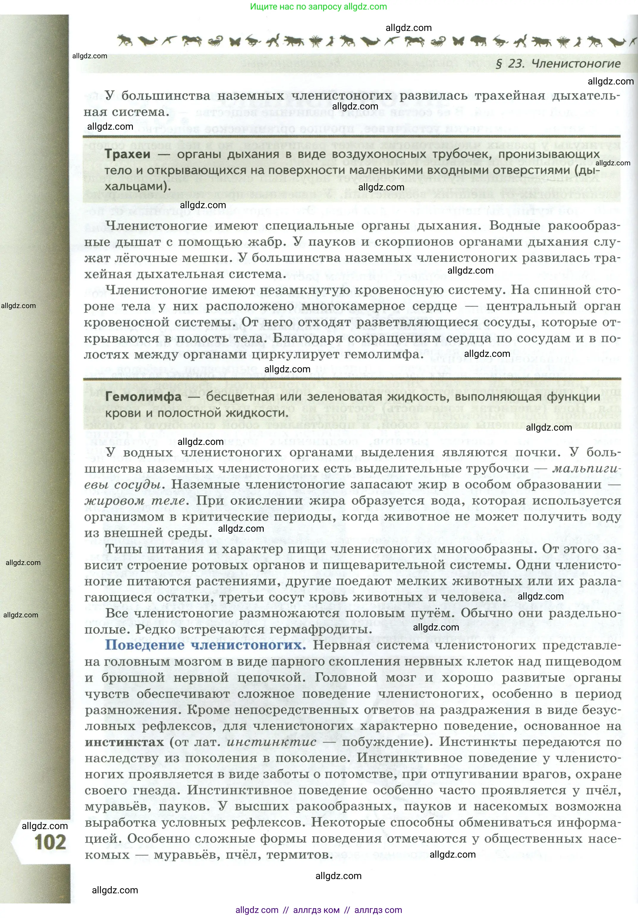 Биология, 8 класс Учебник, авторы: Пасечник Владимир Васильевич, Суматохин Сергей Витальевич, Гапонюк Зоя Георгиевна, издательство Просвещение, Москва, 2023, белого цвета, страница 102