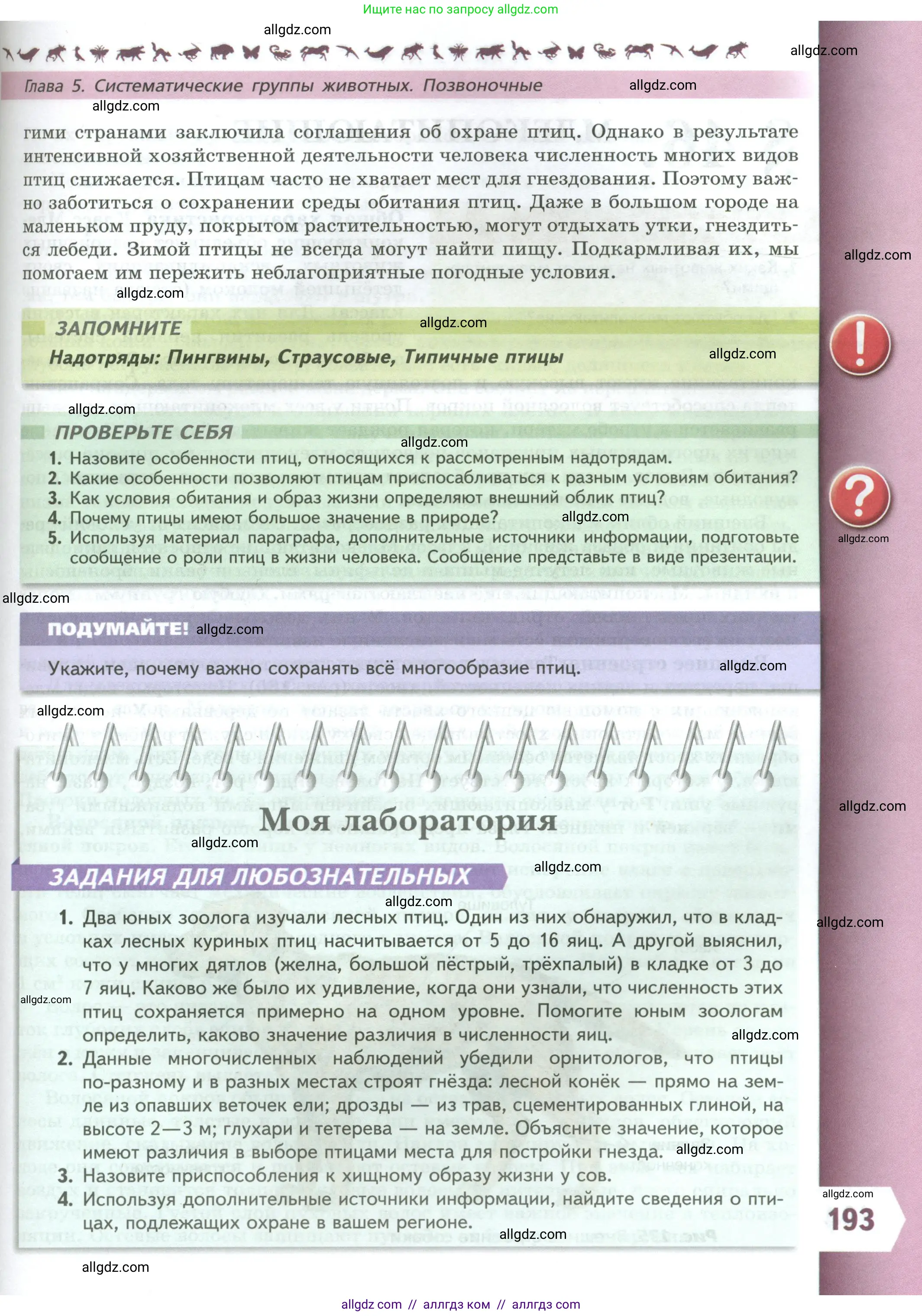 Биология, 8 класс Учебник, авторы: Пасечник Владимир Васильевич, Суматохин Сергей Витальевич, Гапонюк Зоя Георгиевна, издательство Просвещение, Москва, 2023, белого цвета, страница 193
