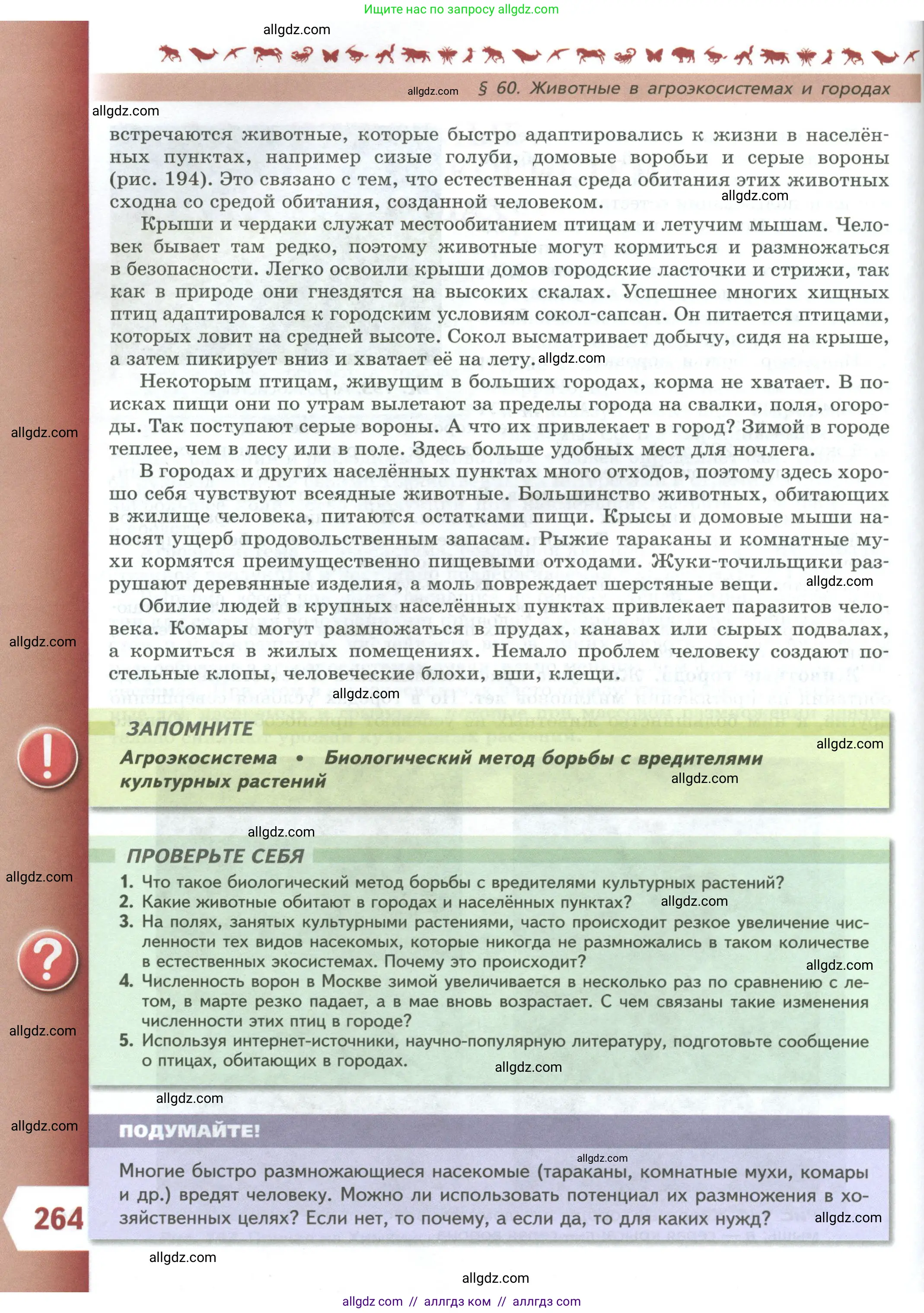 Биология, 8 класс Учебник, авторы: Пасечник Владимир Васильевич, Суматохин Сергей Витальевич, Гапонюк Зоя Георгиевна, издательство Просвещение, Москва, 2023, белого цвета, страница 264