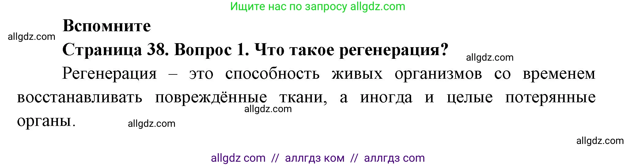 Биология, 8 класс Учебник, авторы: Пасечник Владимир Васильевич, Суматохин Сергей Витальевич, Гапонюк Зоя Георгиевна, издательство Просвещение, Москва, 2023, белого цвета, страница 38, номер 1, Решение