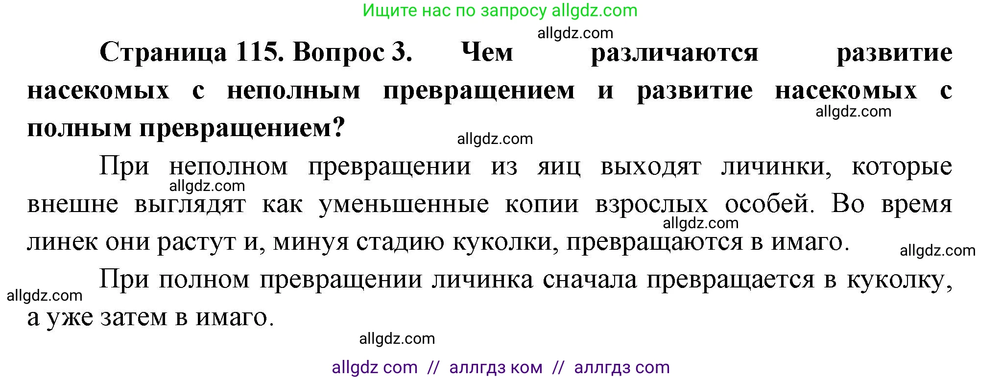 Биология, 8 класс Учебник, авторы: Пасечник Владимир Васильевич, Суматохин Сергей Витальевич, Гапонюк Зоя Георгиевна, издательство Просвещение, Москва, 2023, белого цвета, страница 115, номер 3, Решение