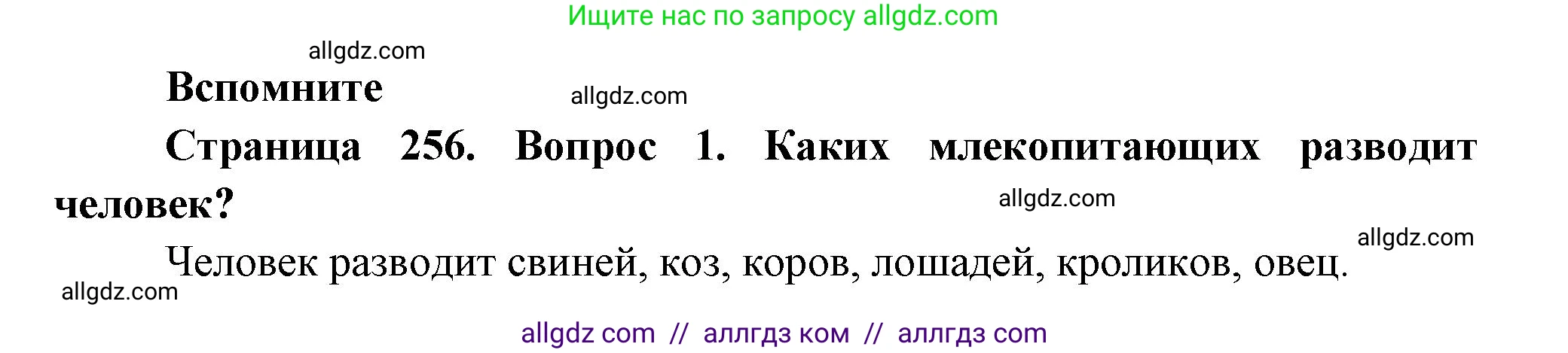 Биология, 8 класс Учебник, авторы: Пасечник Владимир Васильевич, Суматохин Сергей Витальевич, Гапонюк Зоя Георгиевна, издательство Просвещение, Москва, 2023, белого цвета, страница 256, номер 1, Решение