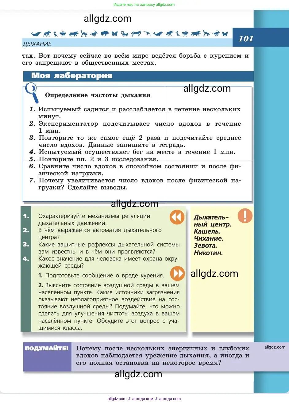 Биология, 8 класс Учебник, авторы: Пасечник Владимир Васильевич, Каменский Андрей Александрович, Швецов Глеб Геннадьевич, издательство Просвещение, Москва, 2019, страница 101