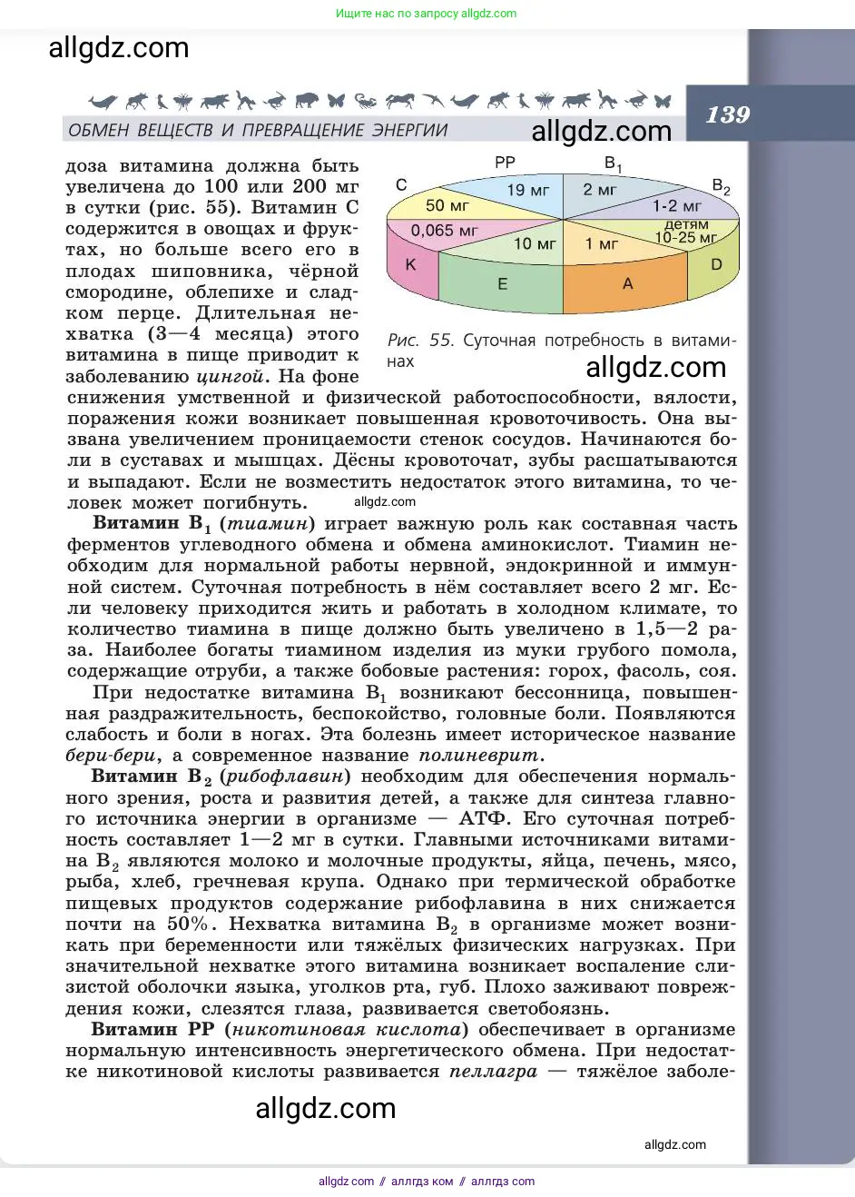 Биология, 8 класс Учебник, авторы: Пасечник Владимир Васильевич, Каменский Андрей Александрович, Швецов Глеб Геннадьевич, издательство Просвещение, Москва, 2019, страница 139