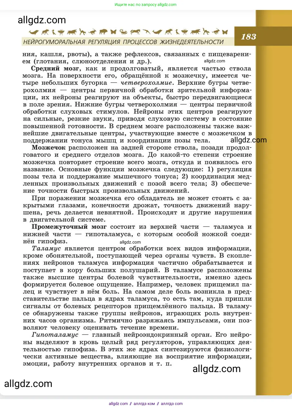 Биология, 8 класс Учебник, авторы: Пасечник Владимир Васильевич, Каменский Андрей Александрович, Швецов Глеб Геннадьевич, издательство Просвещение, Москва, 2019, страница 183