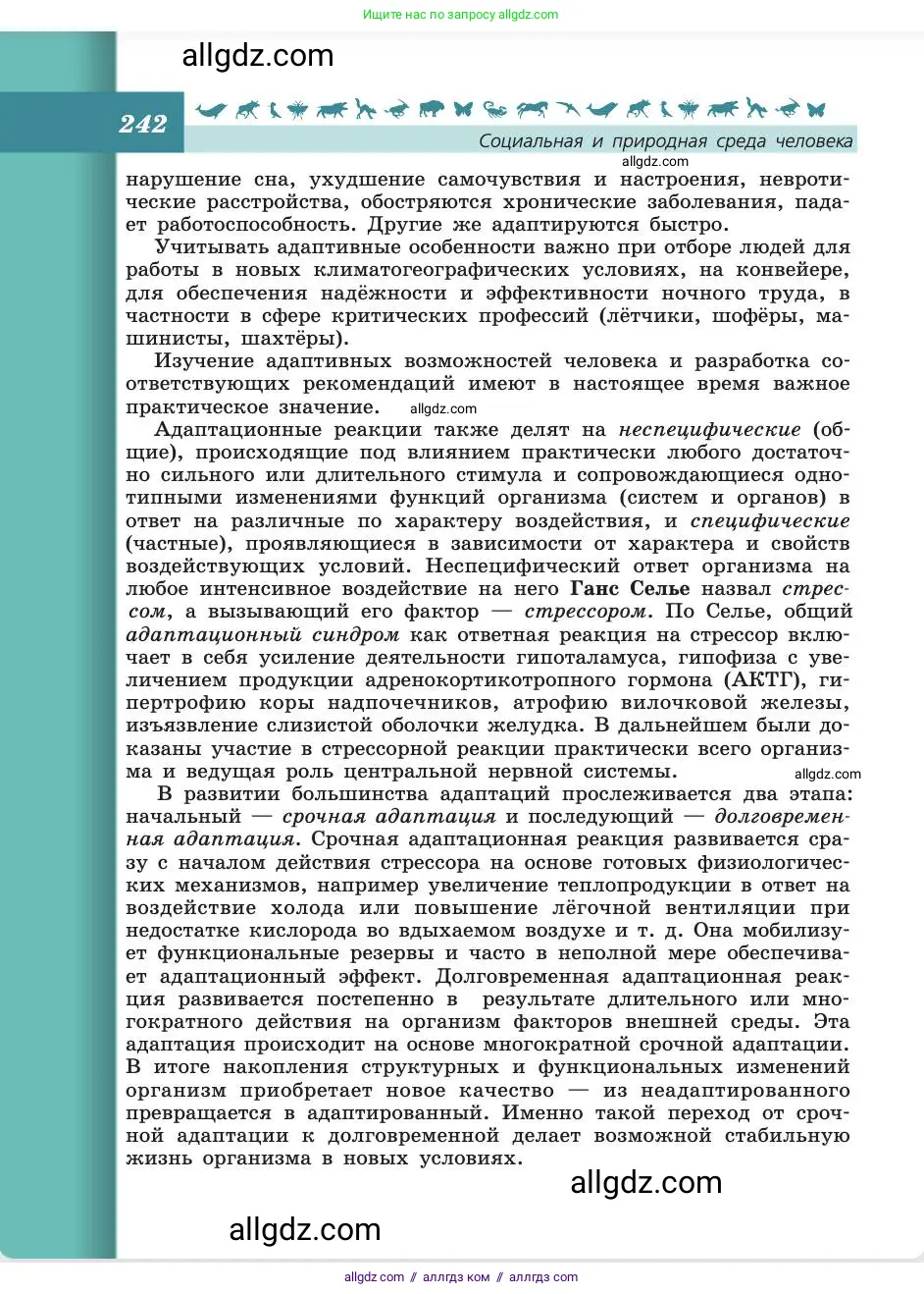 Биология, 8 класс Учебник, авторы: Пасечник Владимир Васильевич, Каменский Андрей Александрович, Швецов Глеб Геннадьевич, издательство Просвещение, Москва, 2019, страница 242
