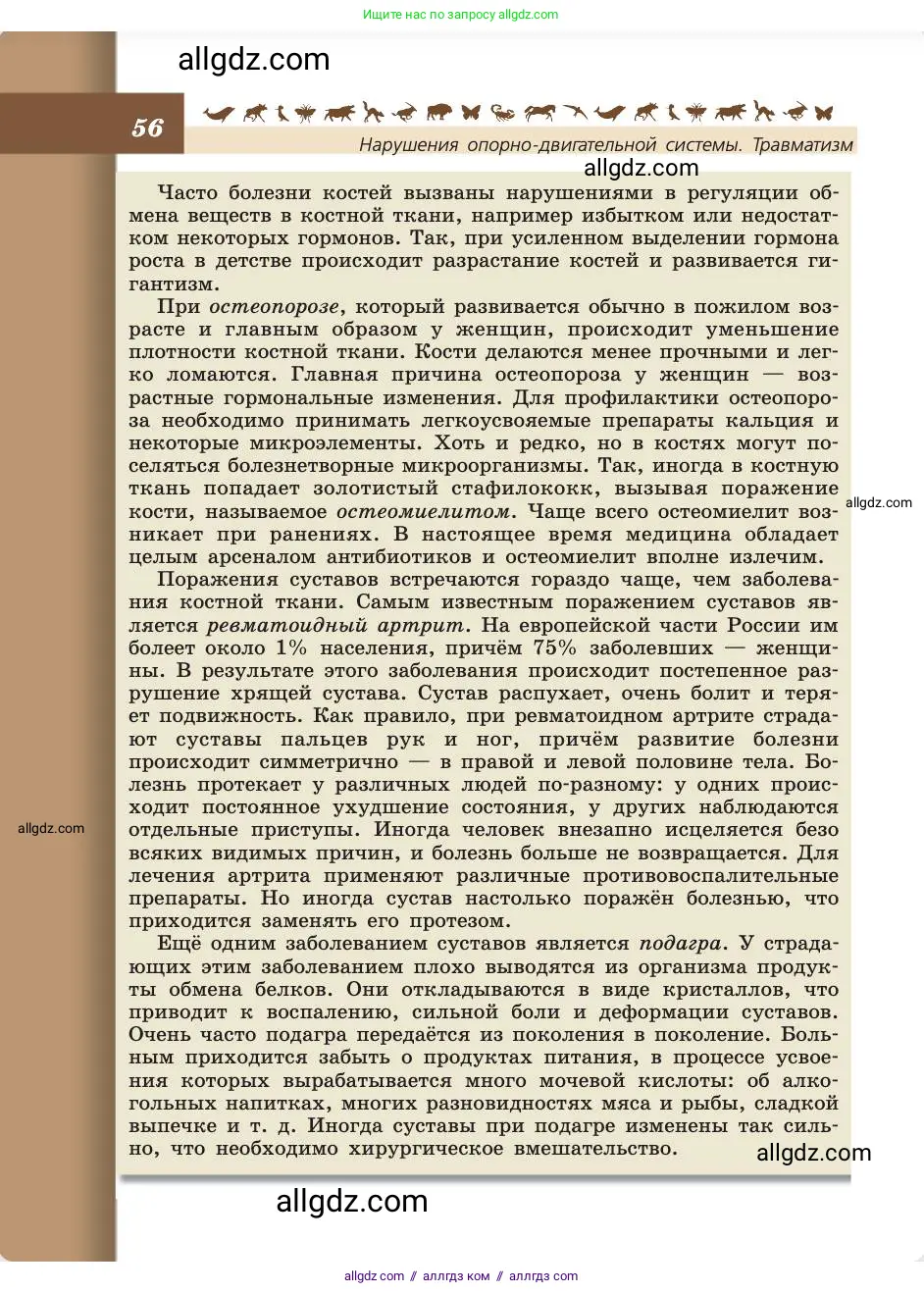 Биология, 8 класс Учебник, авторы: Пасечник Владимир Васильевич, Каменский Андрей Александрович, Швецов Глеб Геннадьевич, издательство Просвещение, Москва, 2019, страница 56