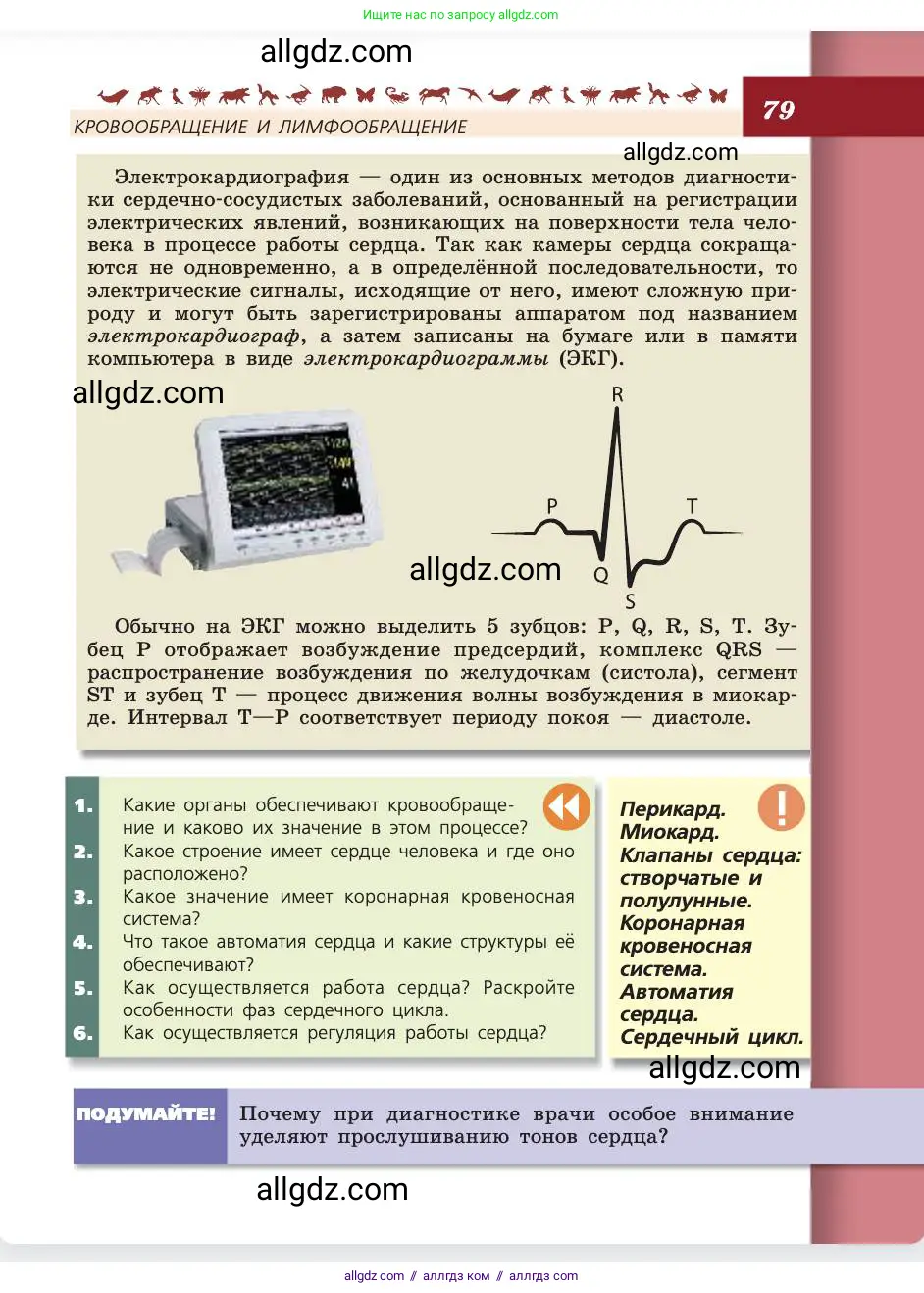 Биология, 8 класс Учебник, авторы: Пасечник Владимир Васильевич, Каменский Андрей Александрович, Швецов Глеб Геннадьевич, издательство Просвещение, Москва, 2019, страница 79
