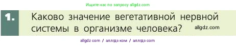 Биология, 8 класс Учебник, авторы: Пасечник Владимир Васильевич, Каменский Андрей Александрович, Швецов Глеб Геннадьевич, издательство Просвещение, Москва, 2019, страница 189, номер 1, Условие