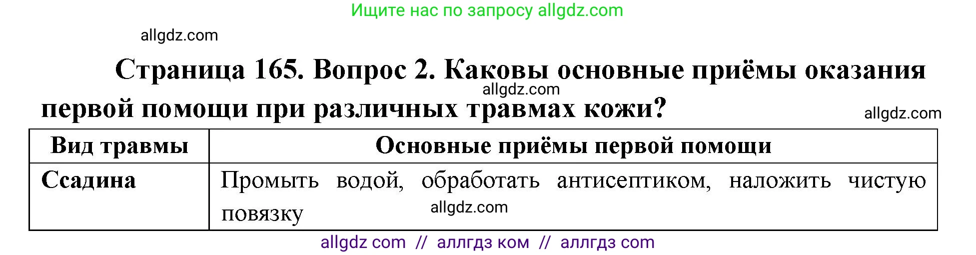 Биология, 8 класс Учебник, авторы: Пасечник Владимир Васильевич, Каменский Андрей Александрович, Швецов Глеб Геннадьевич, издательство Просвещение, Москва, 2019, страница 165, номер 2, Решение 1