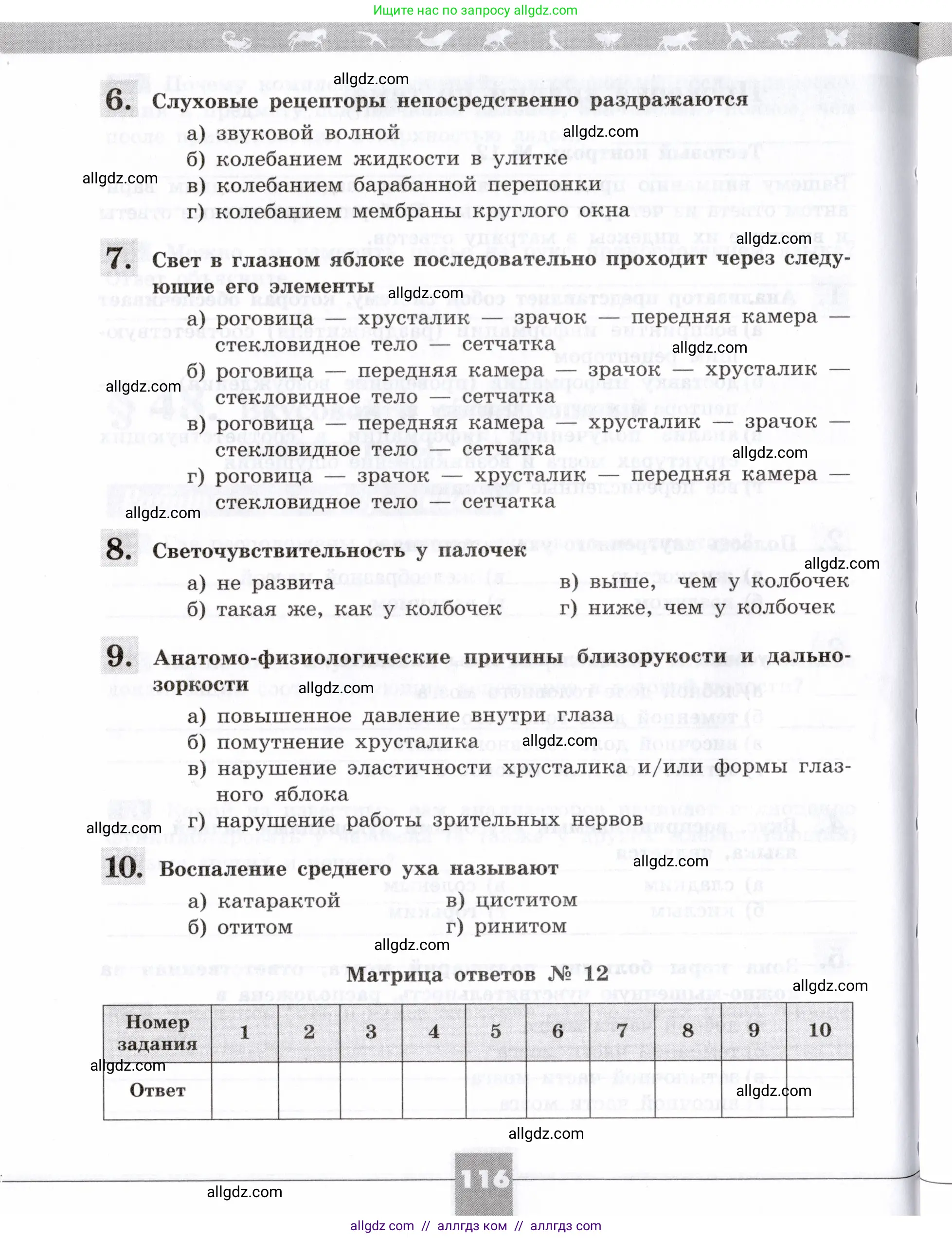 Биология, 8 класс рабочая тетрадь, авторы: Пасечник Владимир Васильевич, Швецов Глеб Геннадьевич, издательство Просвещение, Москва, 2019, страница 116