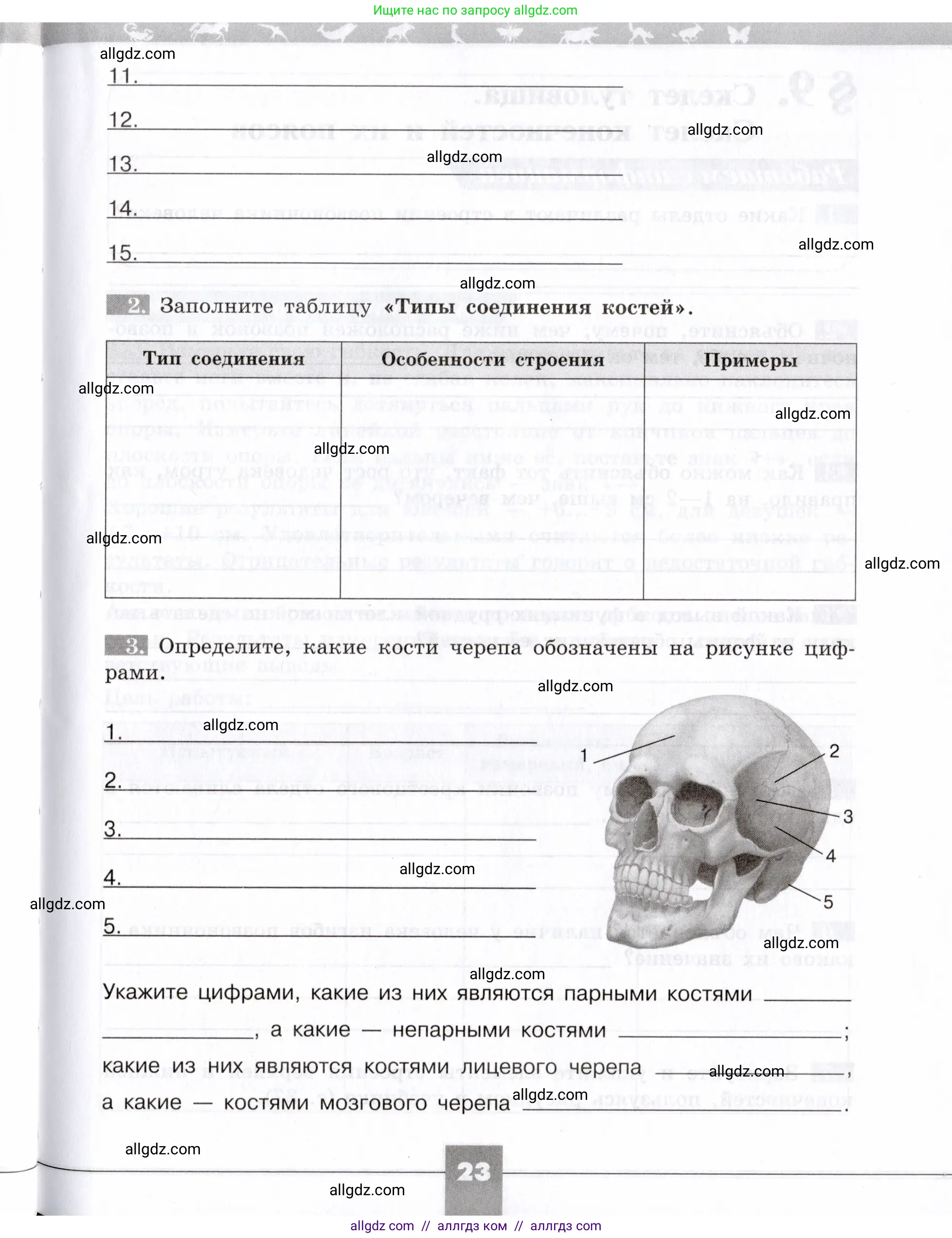 Биология, 8 класс рабочая тетрадь, авторы: Пасечник Владимир Васильевич, Швецов Глеб Геннадьевич, издательство Просвещение, Москва, 2019, страница 23