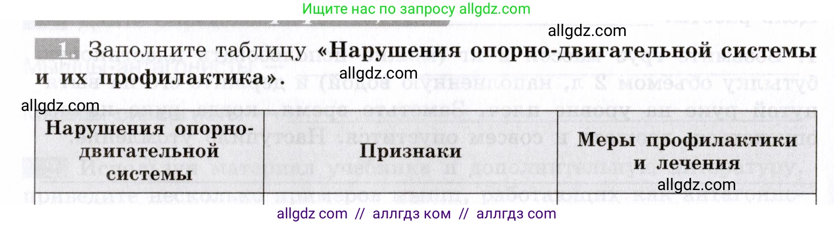 Биология, 8 класс рабочая тетрадь, авторы: Пасечник Владимир Васильевич, Швецов Глеб Геннадьевич, издательство Просвещение, Москва, 2019, страница 30, номер 1, Условие