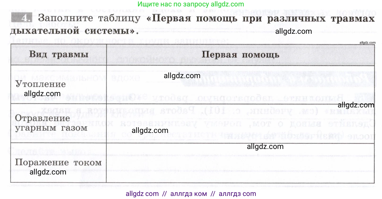 Биология, 8 класс рабочая тетрадь, авторы: Пасечник Владимир Васильевич, Швецов Глеб Геннадьевич, издательство Просвещение, Москва, 2019, страница 56, номер 4, Условие
