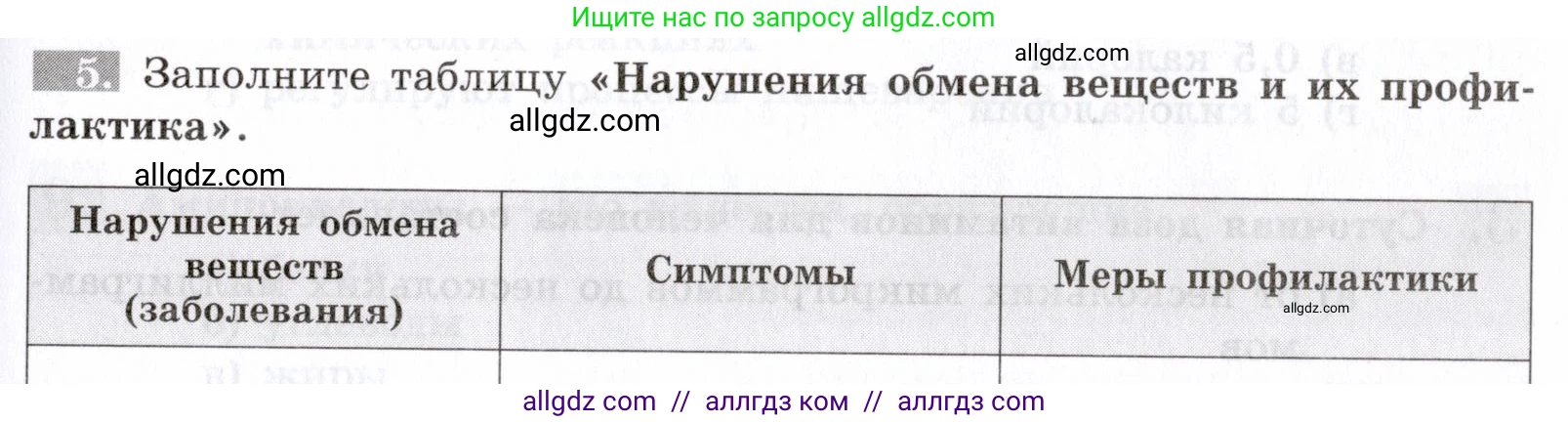 Биология, 8 класс рабочая тетрадь, авторы: Пасечник Владимир Васильевич, Швецов Глеб Геннадьевич, издательство Просвещение, Москва, 2019, страница 79, номер 5, Условие