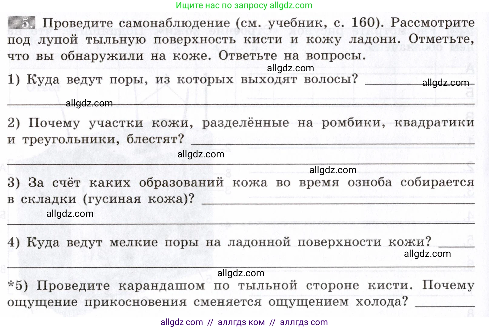 Биология, 8 класс рабочая тетрадь, авторы: Пасечник Владимир Васильевич, Швецов Глеб Геннадьевич, издательство Просвещение, Москва, 2019, страница 88, номер 5, Условие