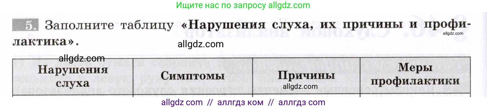 Биология, 8 класс рабочая тетрадь, авторы: Пасечник Владимир Васильевич, Швецов Глеб Геннадьевич, издательство Просвещение, Москва, 2019, страница 112, номер 5, Условие
