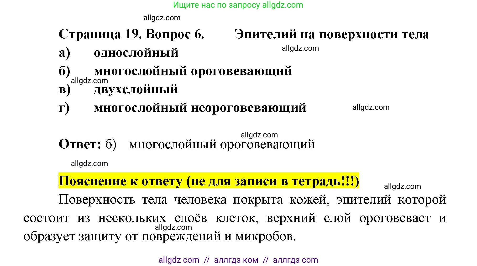 Биология, 8 класс рабочая тетрадь, авторы: Пасечник Владимир Васильевич, Швецов Глеб Геннадьевич, издательство Просвещение, Москва, 2019, страница 19, номер 6, Решение 1