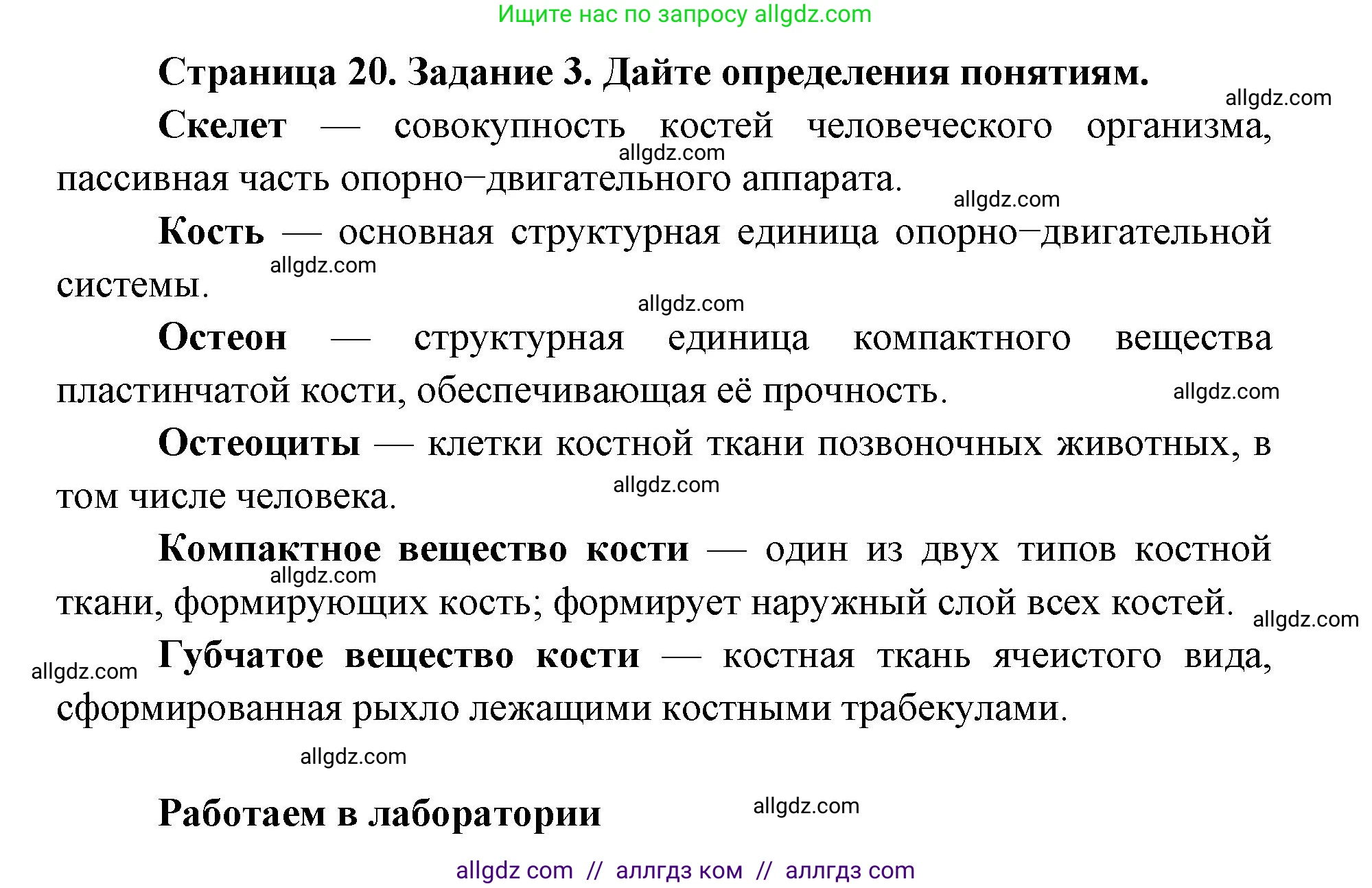 Биология, 8 класс рабочая тетрадь, авторы: Пасечник Владимир Васильевич, Швецов Глеб Геннадьевич, издательство Просвещение, Москва, 2019, страница 20, номер 3, Решение 1
