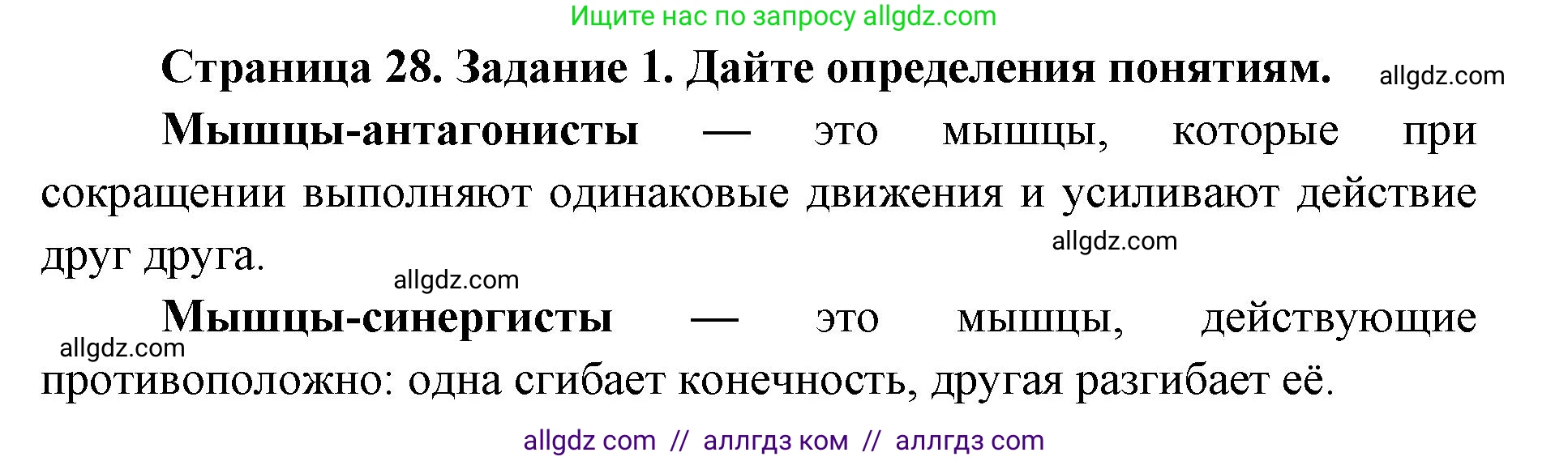 Биология, 8 класс рабочая тетрадь, авторы: Пасечник Владимир Васильевич, Швецов Глеб Геннадьевич, издательство Просвещение, Москва, 2019, страница 28, номер 1, Решение 1