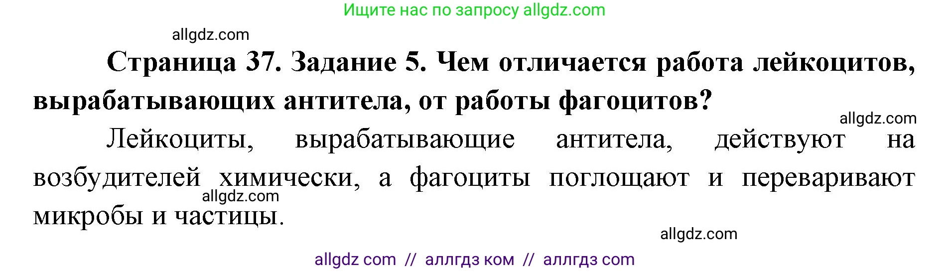 Биология, 8 класс рабочая тетрадь, авторы: Пасечник Владимир Васильевич, Швецов Глеб Геннадьевич, издательство Просвещение, Москва, 2019, страница 37, номер 5, Решение 1