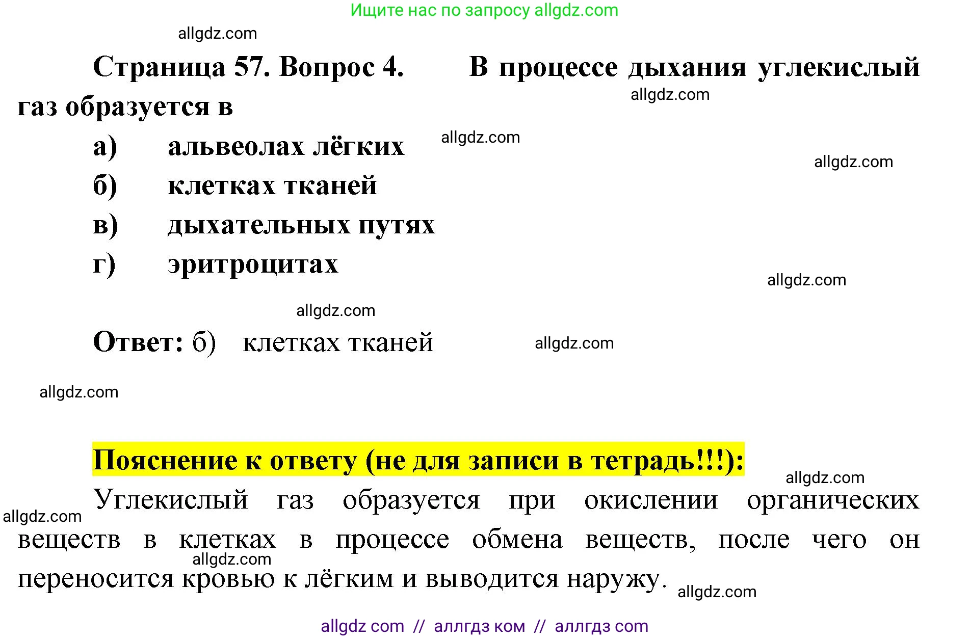 Биология, 8 класс рабочая тетрадь, авторы: Пасечник Владимир Васильевич, Швецов Глеб Геннадьевич, издательство Просвещение, Москва, 2019, страница 57, номер 4, Решение 1