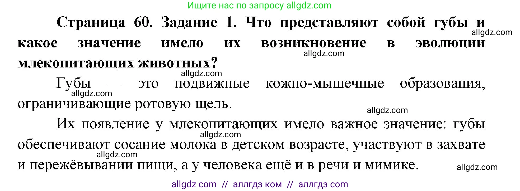 Биология, 8 класс рабочая тетрадь, авторы: Пасечник Владимир Васильевич, Швецов Глеб Геннадьевич, издательство Просвещение, Москва, 2019, страница 60, номер 1, Решение 1
