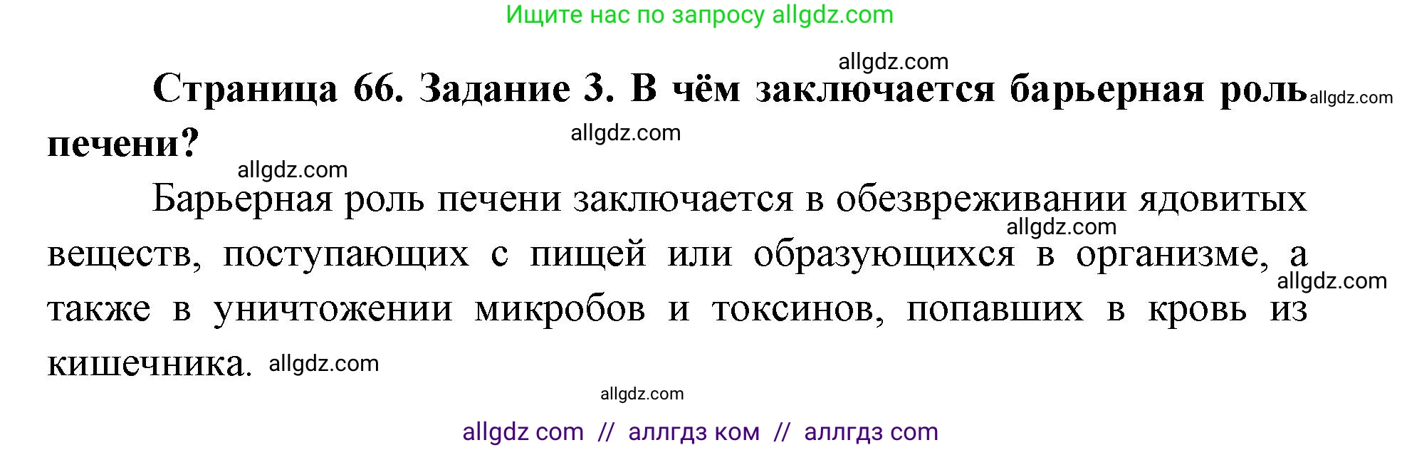 Биология, 8 класс рабочая тетрадь, авторы: Пасечник Владимир Васильевич, Швецов Глеб Геннадьевич, издательство Просвещение, Москва, 2019, страница 66, номер 3, Решение 1