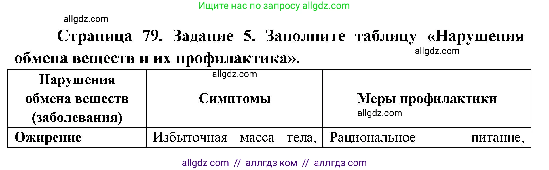 Биология, 8 класс рабочая тетрадь, авторы: Пасечник Владимир Васильевич, Швецов Глеб Геннадьевич, издательство Просвещение, Москва, 2019, страница 79, номер 5, Решение 1
