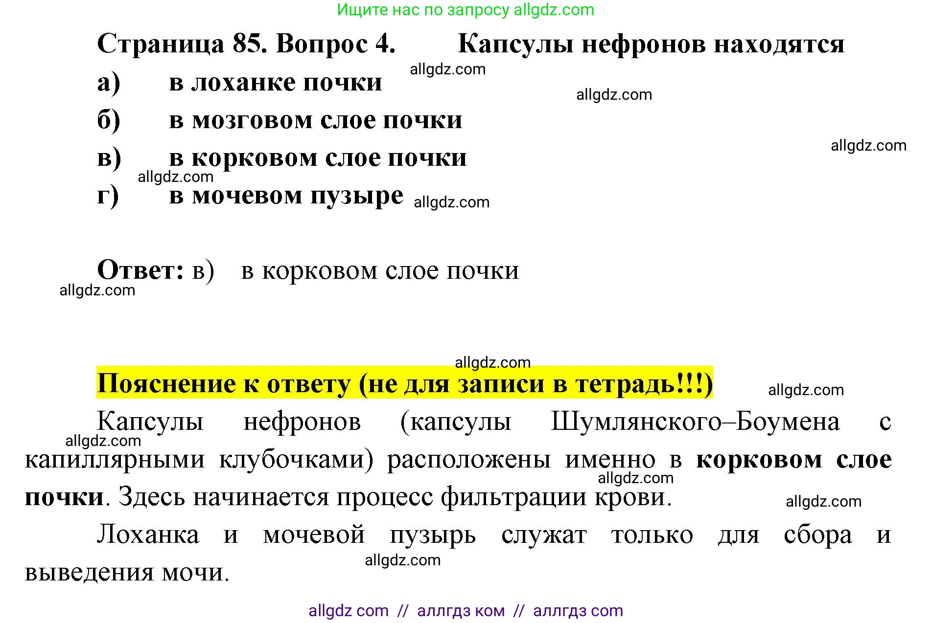 Биология, 8 класс рабочая тетрадь, авторы: Пасечник Владимир Васильевич, Швецов Глеб Геннадьевич, издательство Просвещение, Москва, 2019, страница 85, номер 4, Решение 1