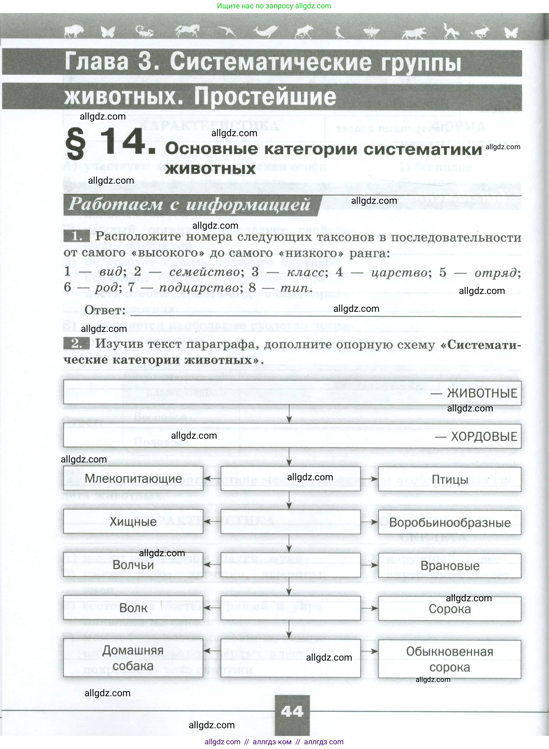 Биология, 8 класс рабочая тетрадь, авторы: Суматохин Сергей Витальевич, Пасечник Владимир Васильевич, Гапонюк Зоя Георгиевна, издательство Просвещение, Москва, 2023, оранжевого цвета, страница 44