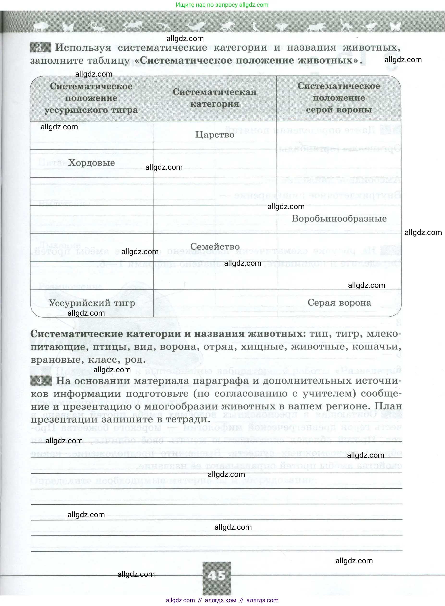 Биология, 8 класс рабочая тетрадь, авторы: Суматохин Сергей Витальевич, Пасечник Владимир Васильевич, Гапонюк Зоя Георгиевна, издательство Просвещение, Москва, 2023, оранжевого цвета, страница 45